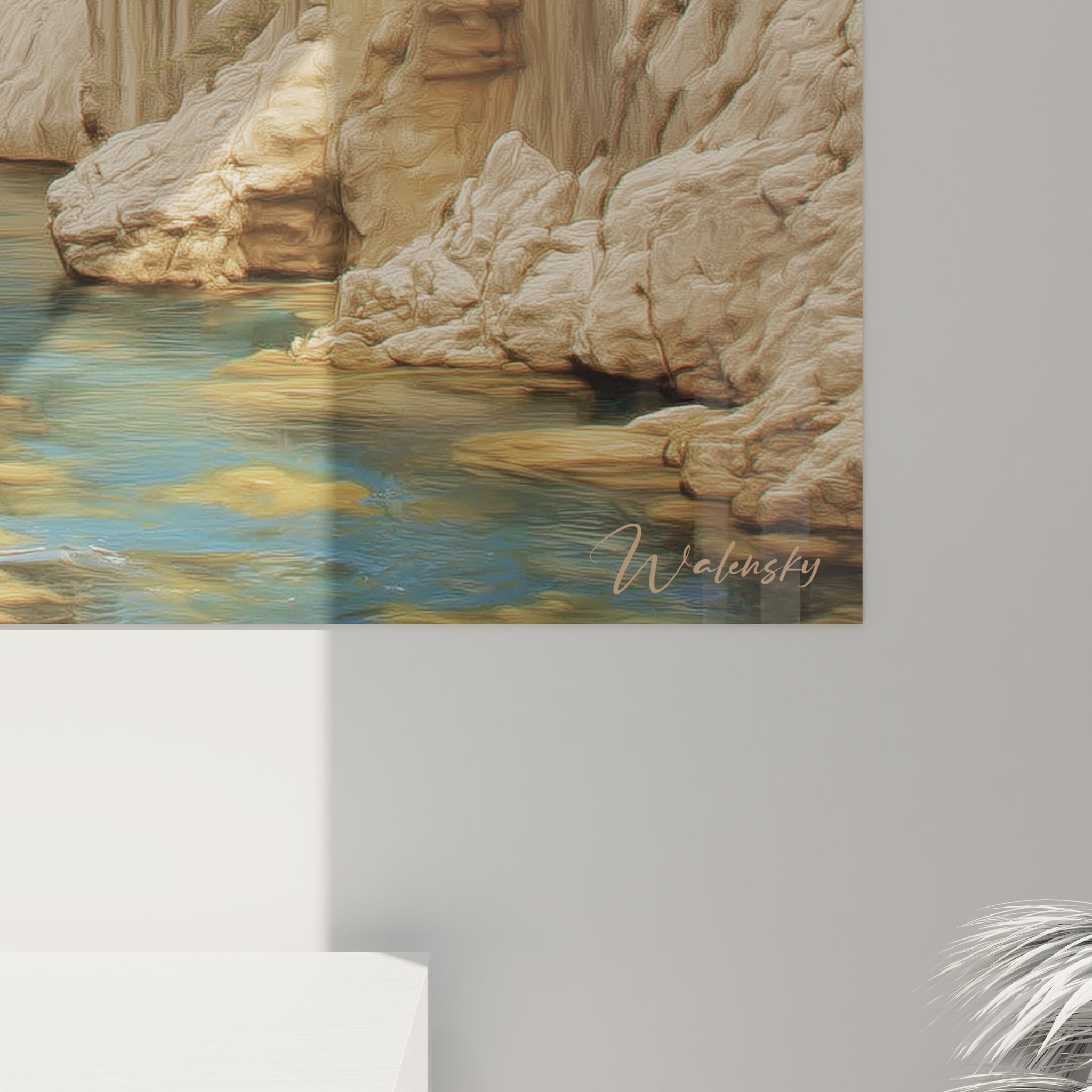 Vue ensemble tableau mural canyon, œuvre paysage rocheux pour décoration intérieure nature