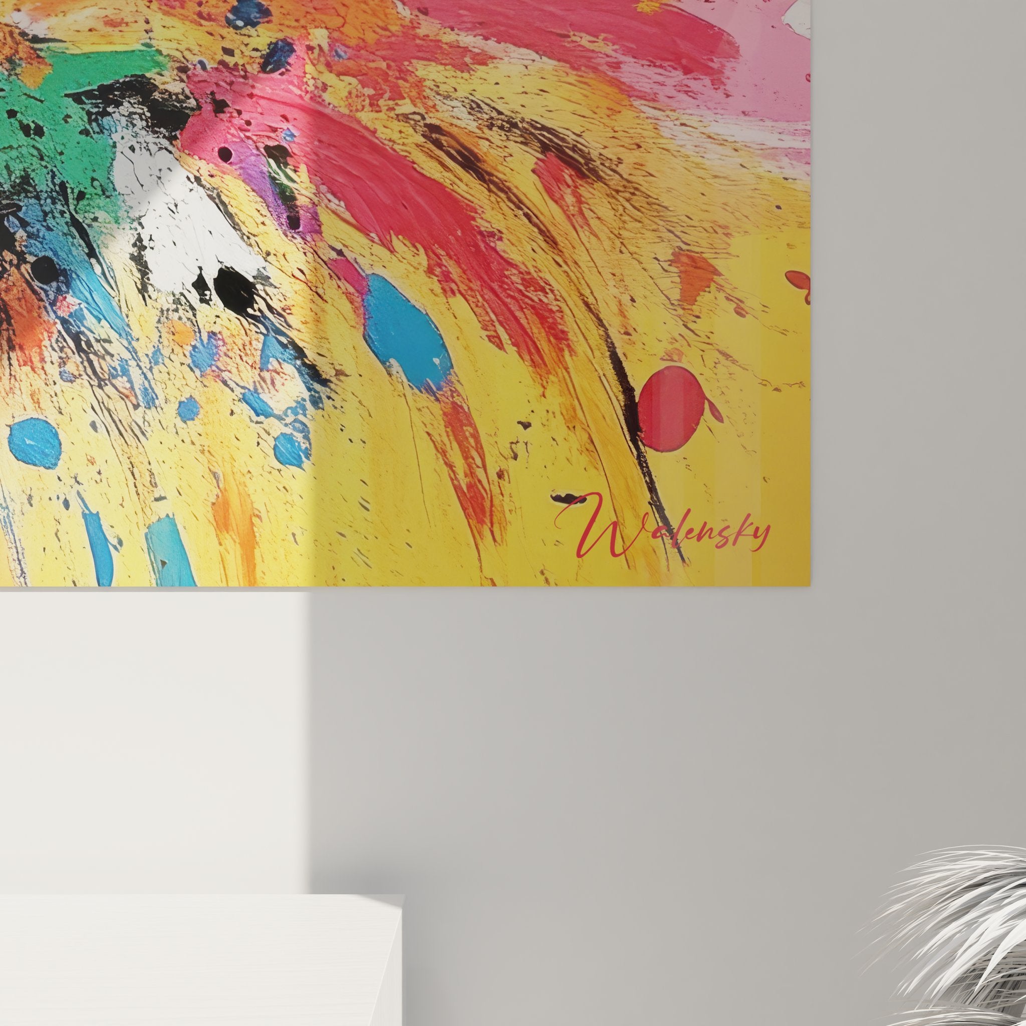 Vue ensemble tableau mural crâne abstrait coloré décoration intérieure moderne