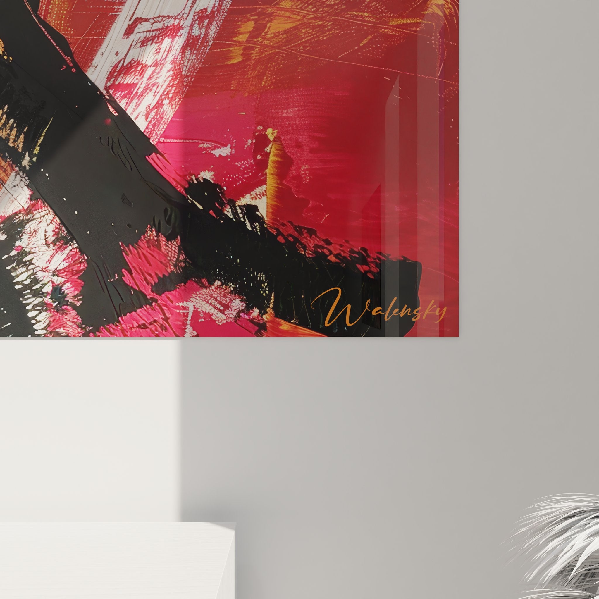 Vue ensemble tableau mural expressionniste formes abstraites décoration artistique contemporaine