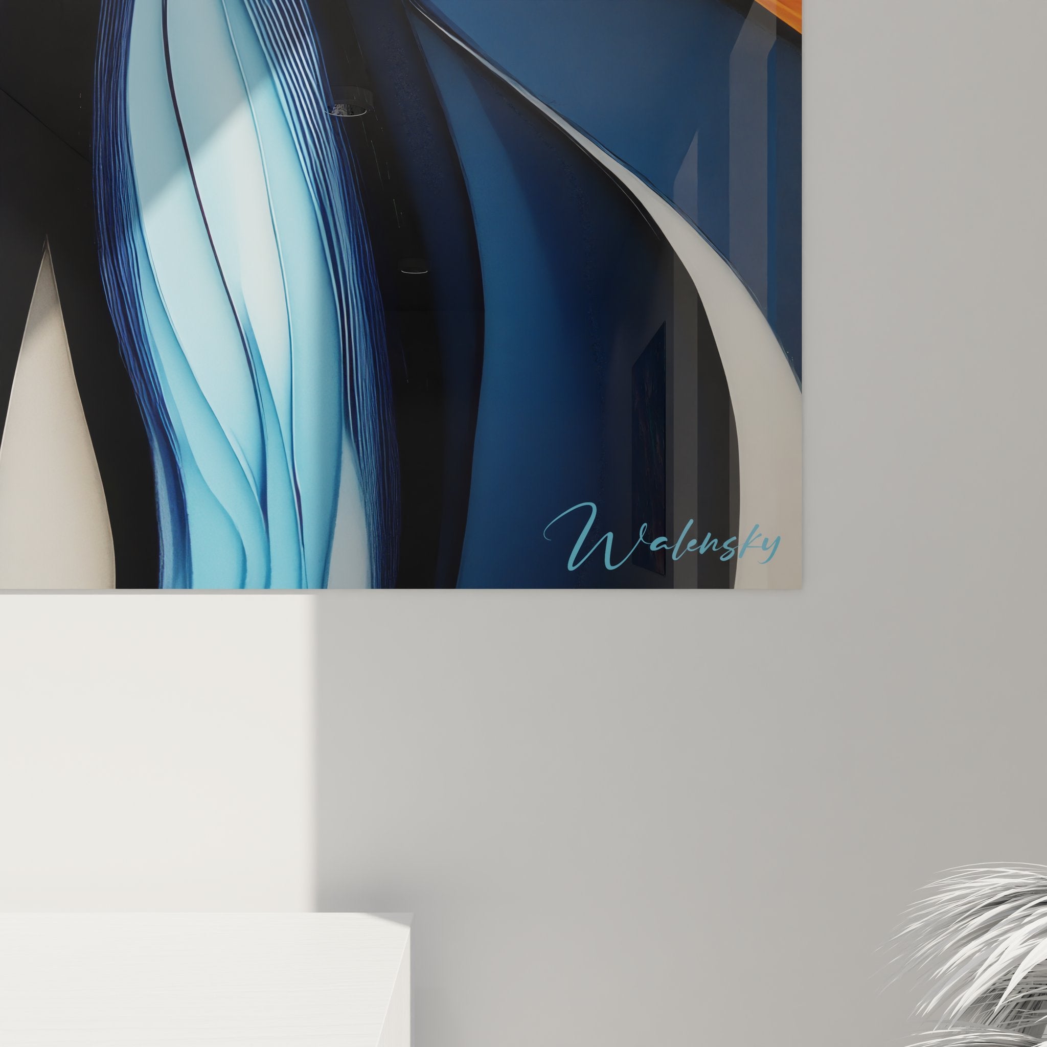 Vue ensemble tableau mural abstrait flux colorés vortex moderne art contemporain décoration