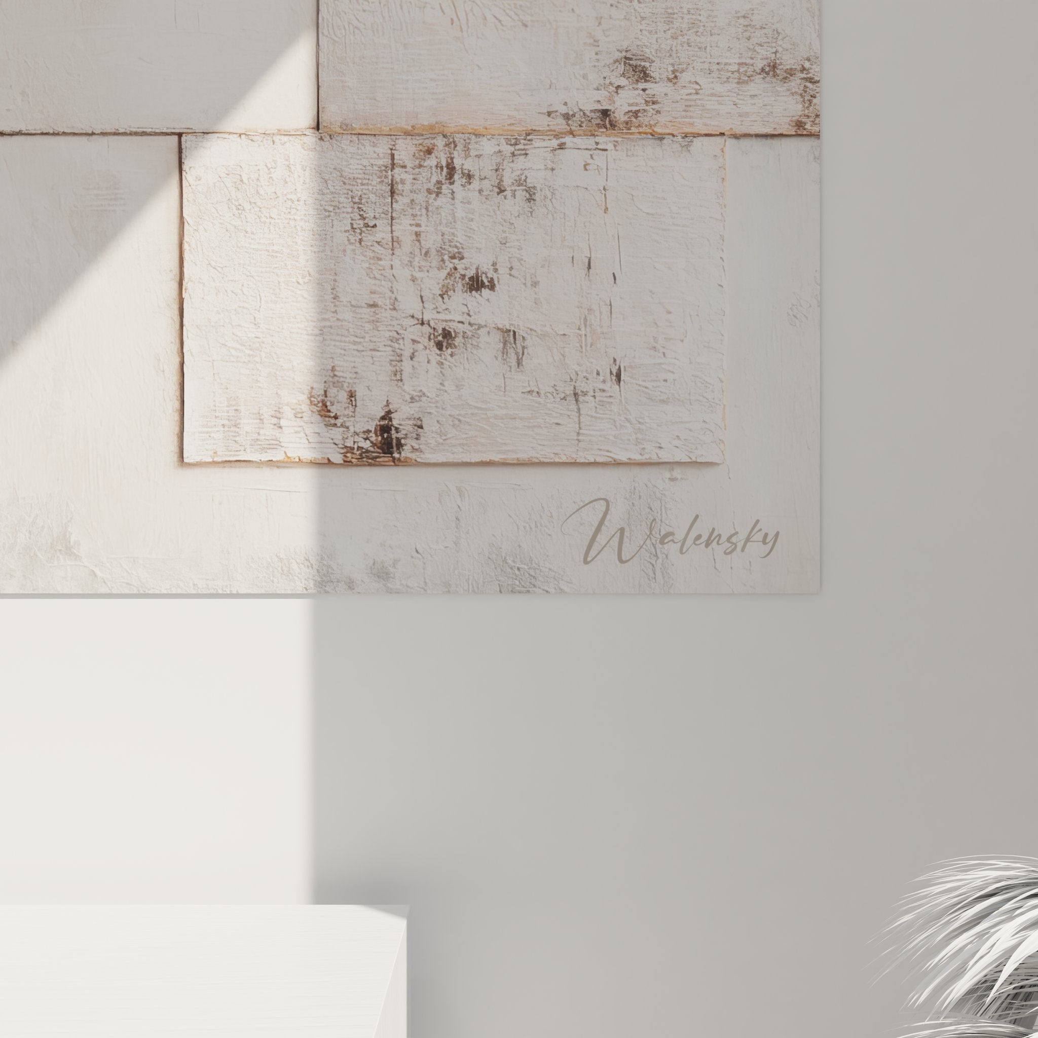 Vue ensemble tableau mural géométrique abstrait formes circulaires décoration moderne