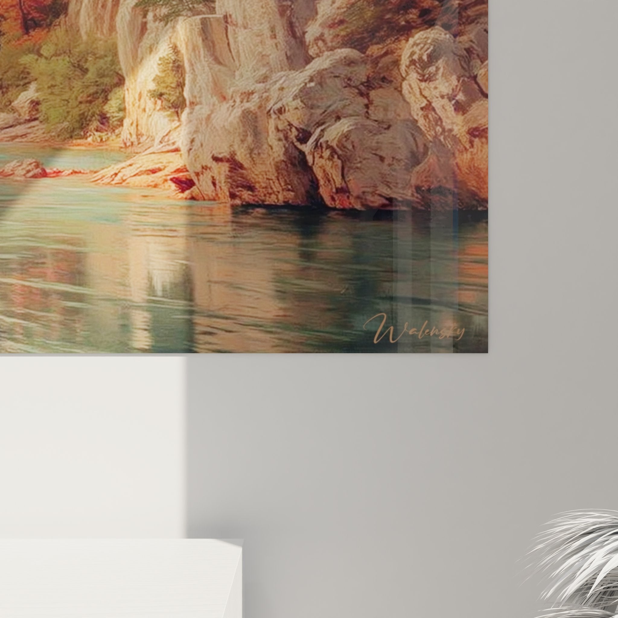 Vue ensemble tableau mural gorges canyon automne salon moderne décoration nature paysage rocheux
