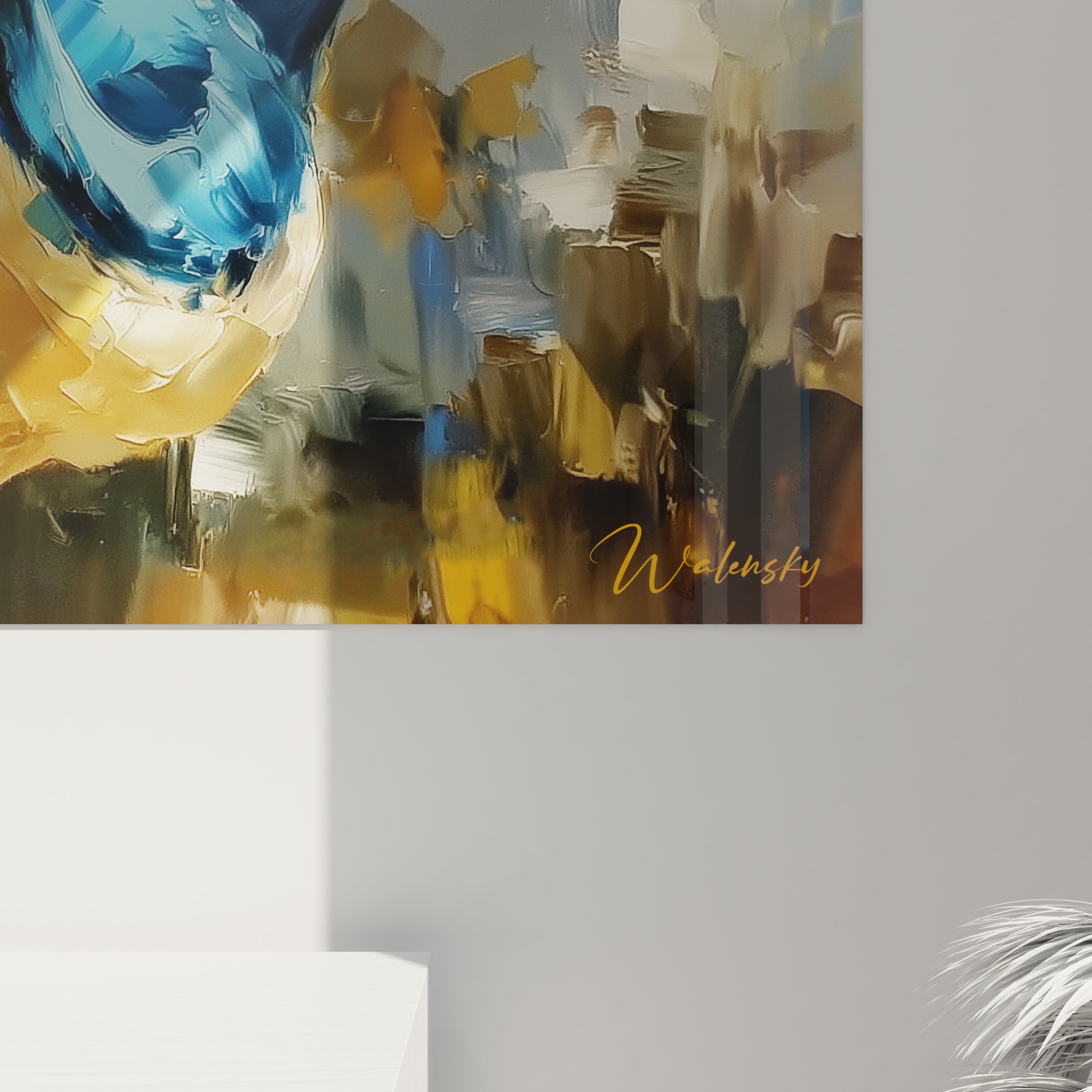 Vue ensemble tableau mural martin-pêcheur bleu art animalier moderne décoratif