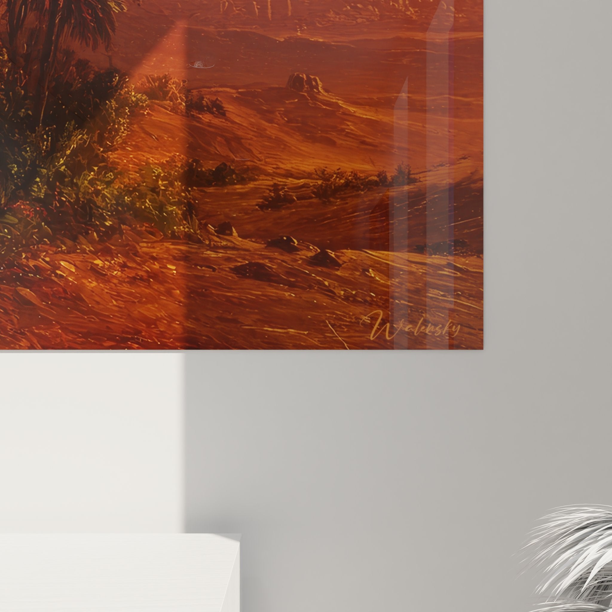 Vue ensemble tableau mural oasis désert architecture orientale décoration murale premium