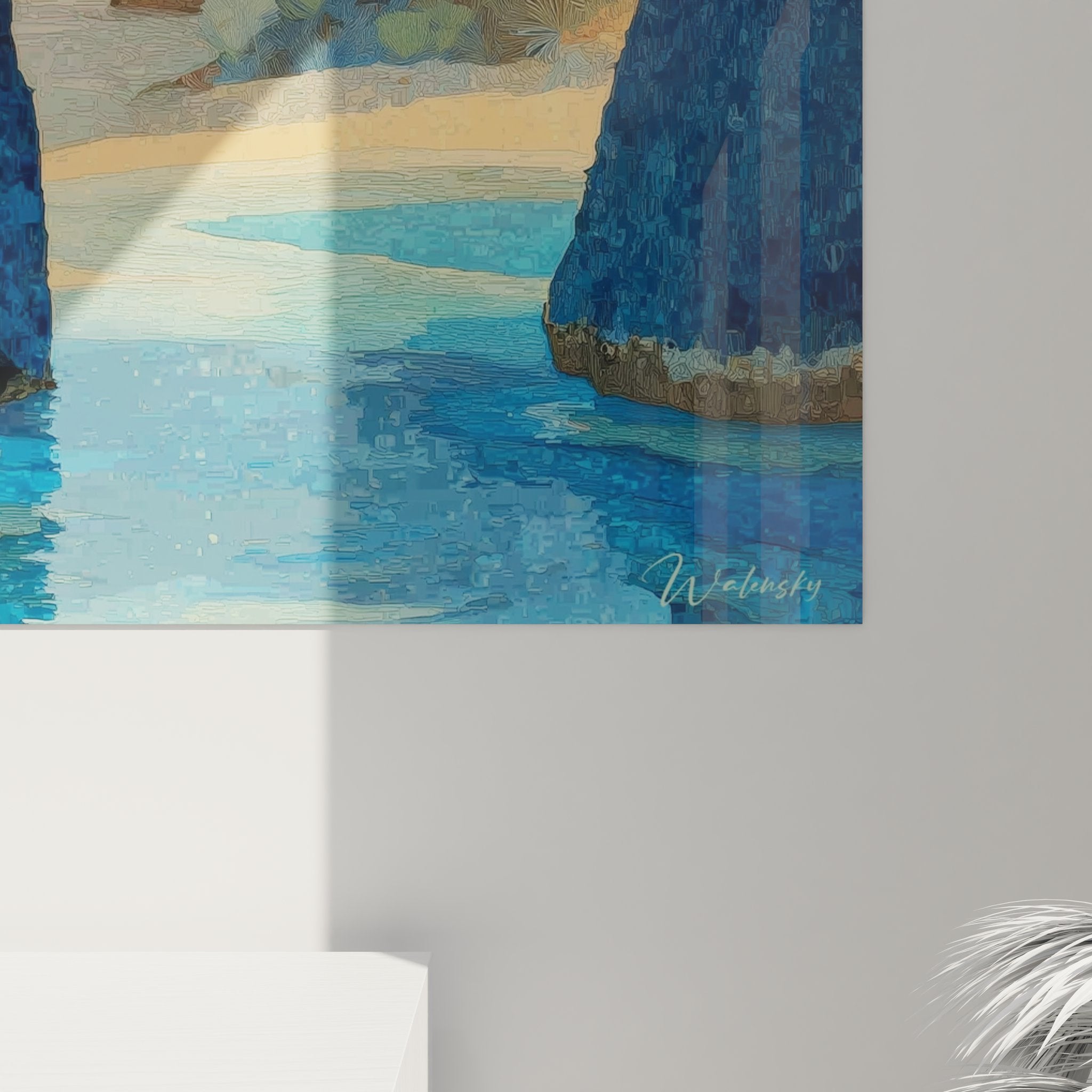 Vue ensemble tableau mural tropical lagune collection îles archipels décoration