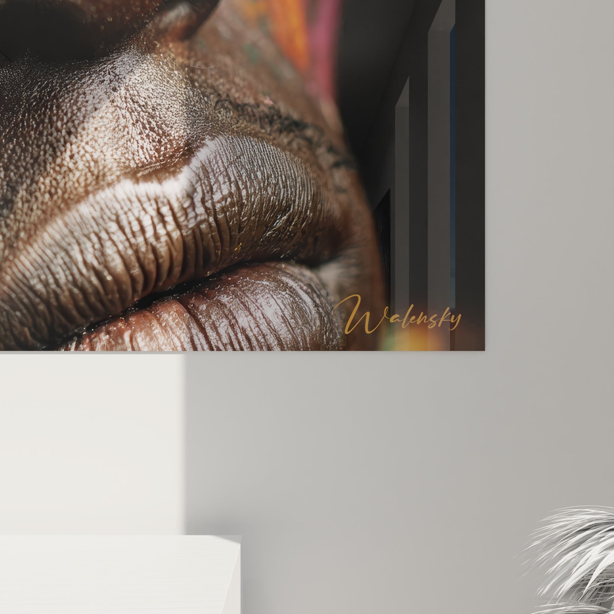 Vue ensemble tableau mural visage africain femme peintures traditionnelles déco moderne ethnique