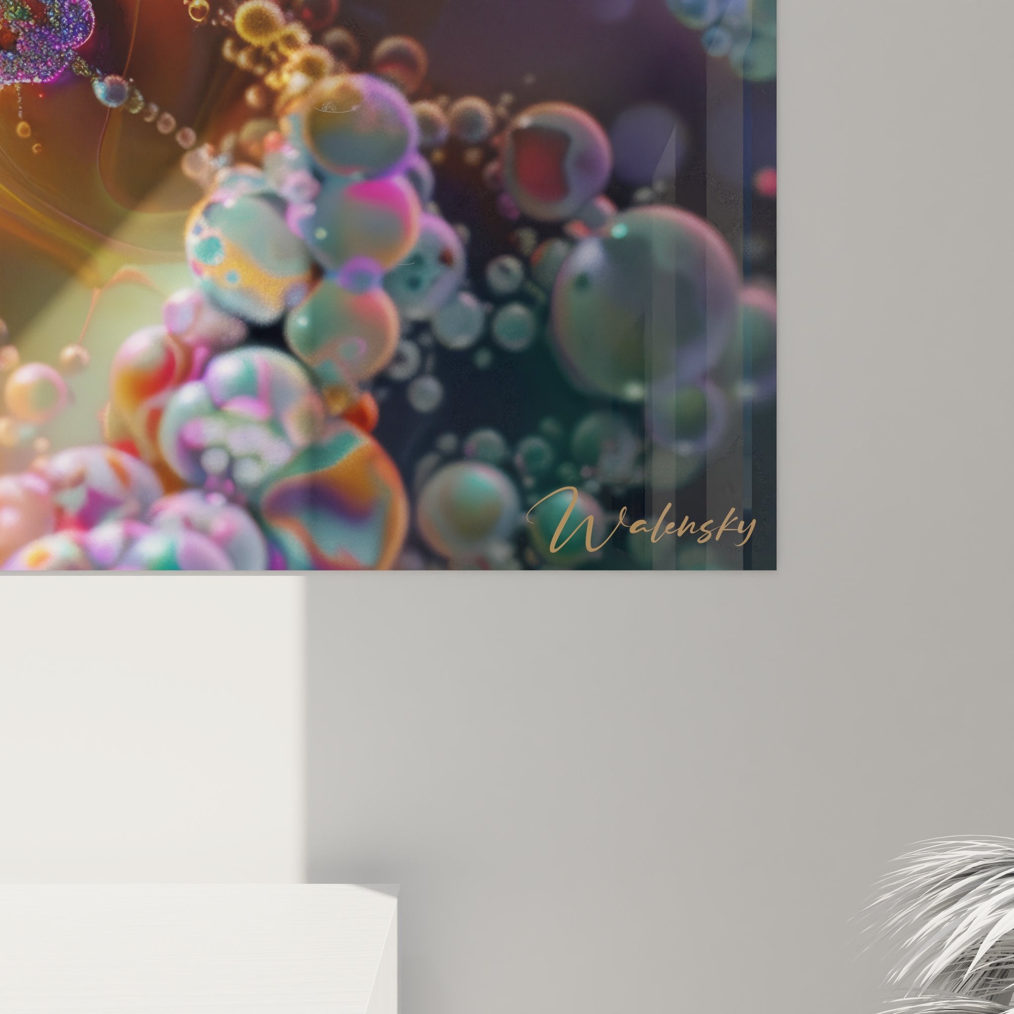 Vue ensemble tableau neuronal spirale cosmique avec effets de lumière prismatiques