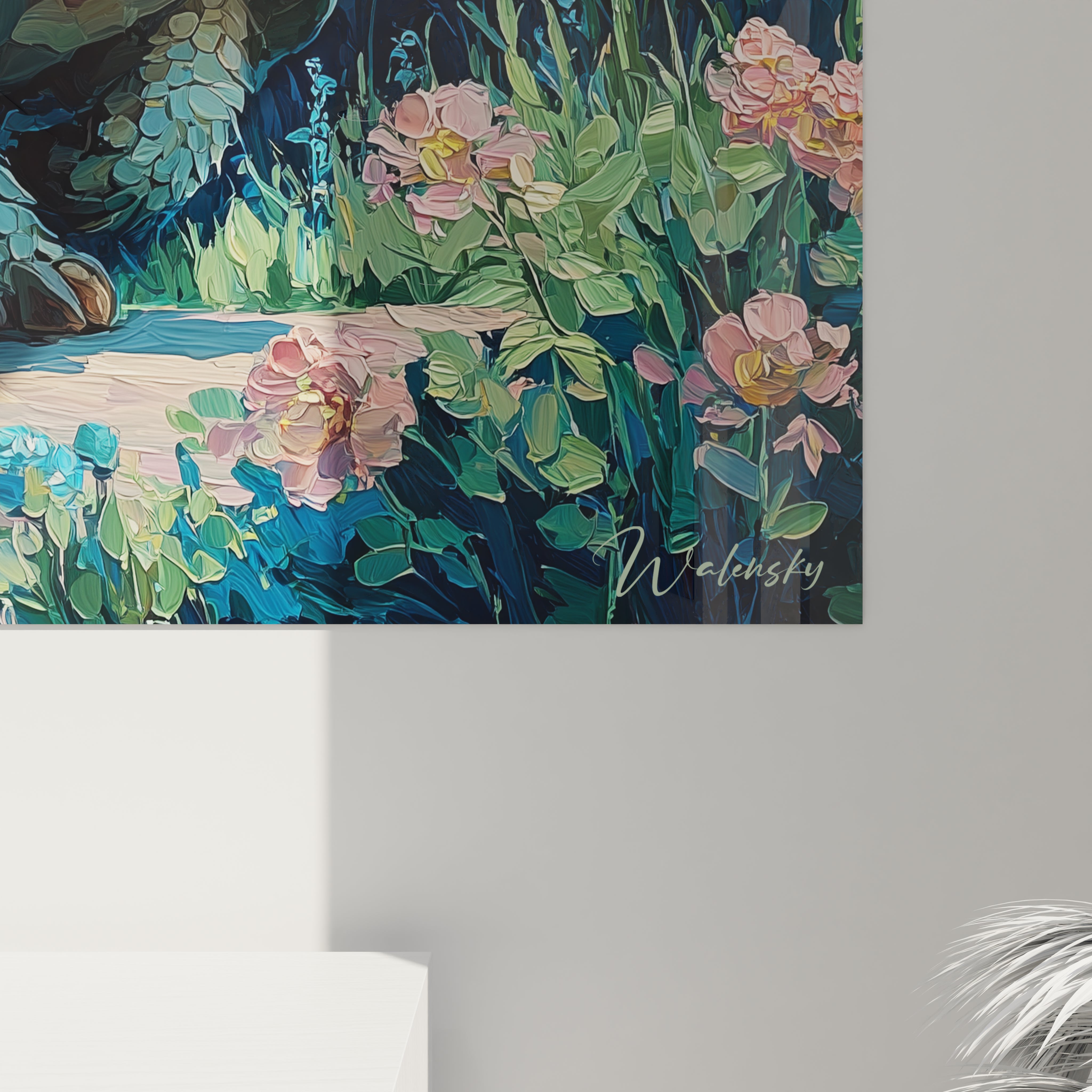 Vue ensemble tableau pangolin paysage impressionniste coloré - œuvre murale édition Glyptodon