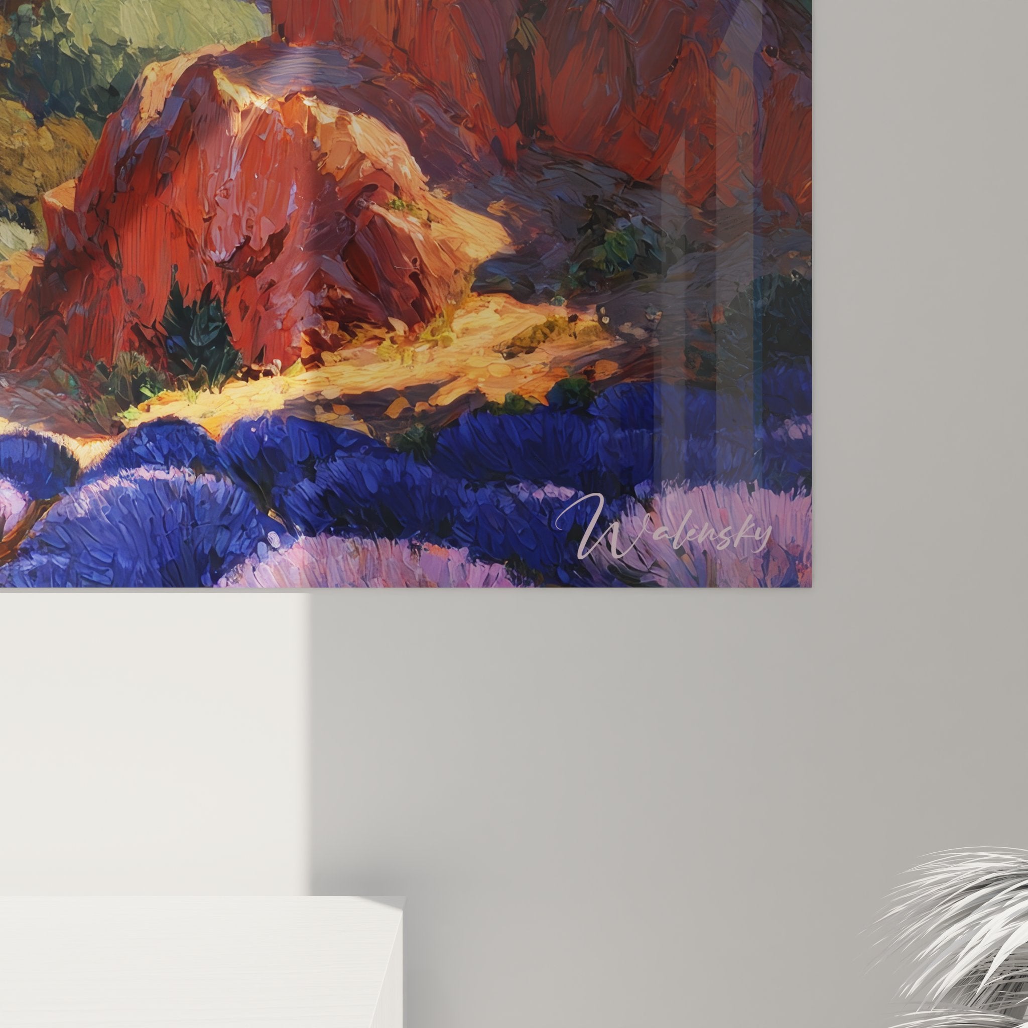 Vue ensemble tableau paysage méditerranéen côte provençale décoration intérieure bord de mer