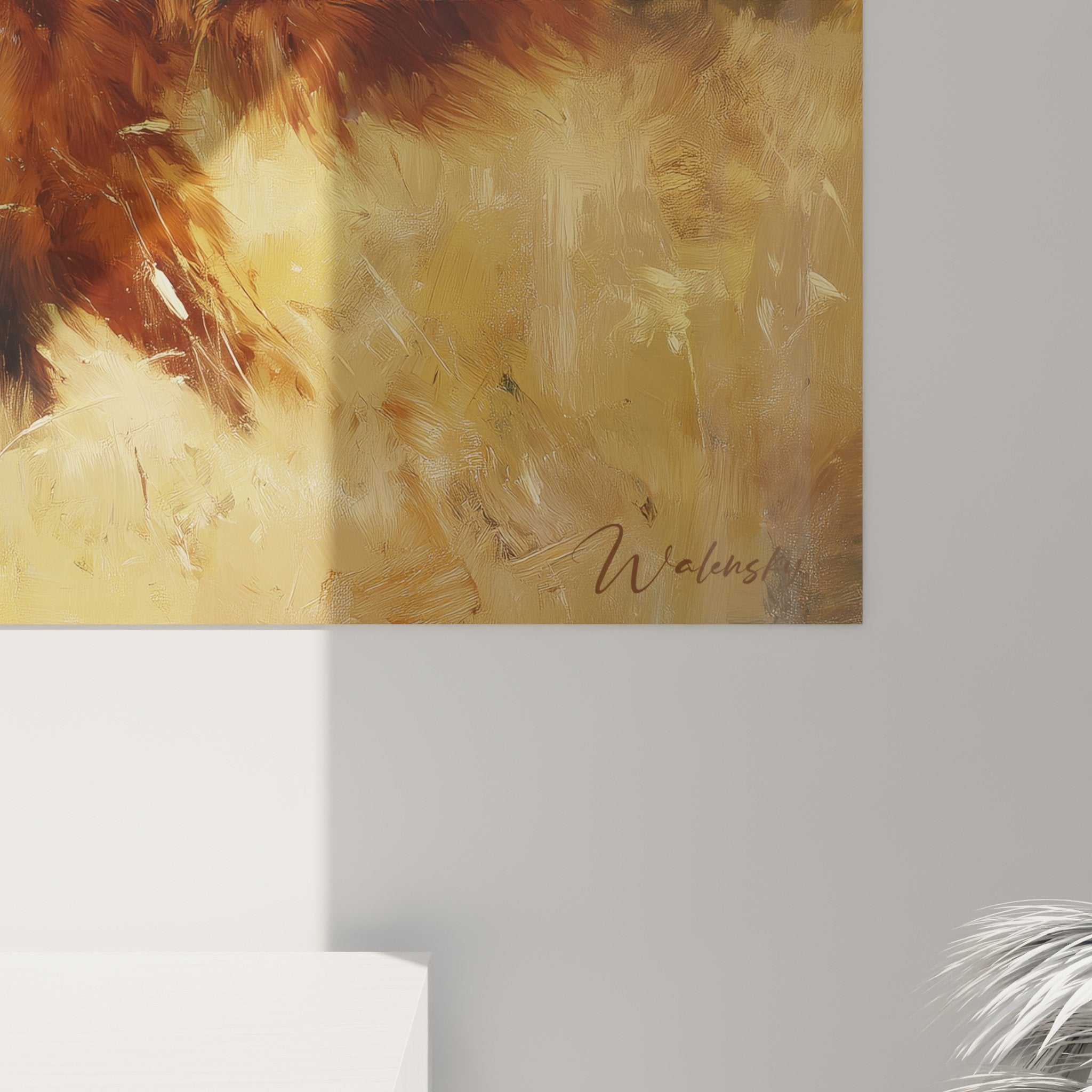 Vue ensemble tableau setter irlandais dans intérieur moderne cadre élégant décoration murale raffinée