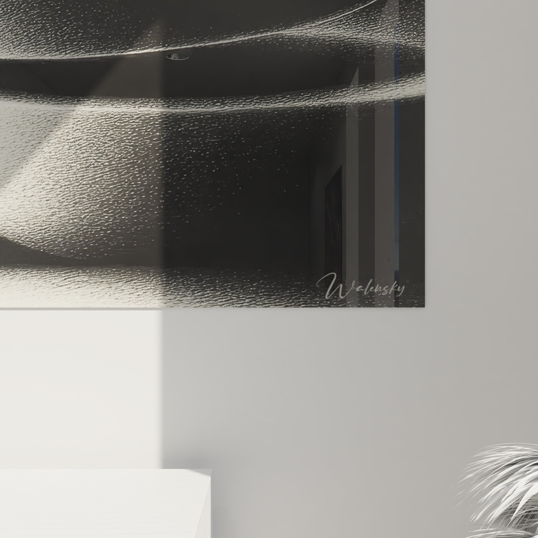 Vue ensemble tableau mural sphère abstraite géométrique décoration moderne art contemporain texture