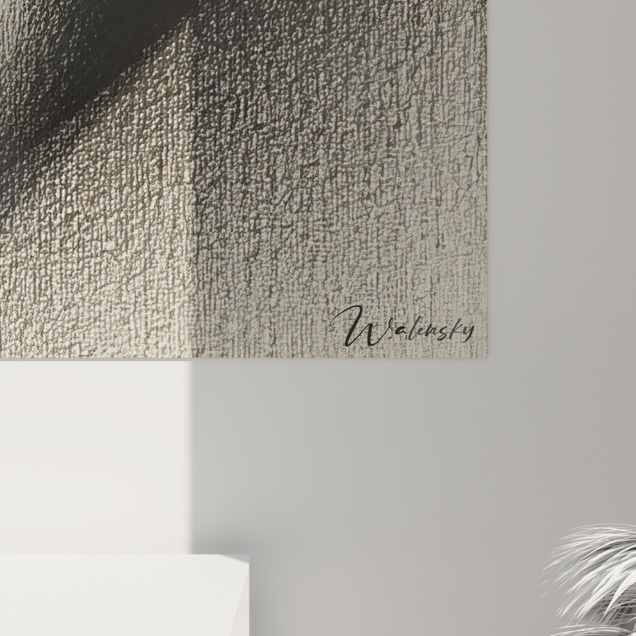 Vue ensemble tableau sphère géométrique texture abstrait décoration intérieure contemporaine