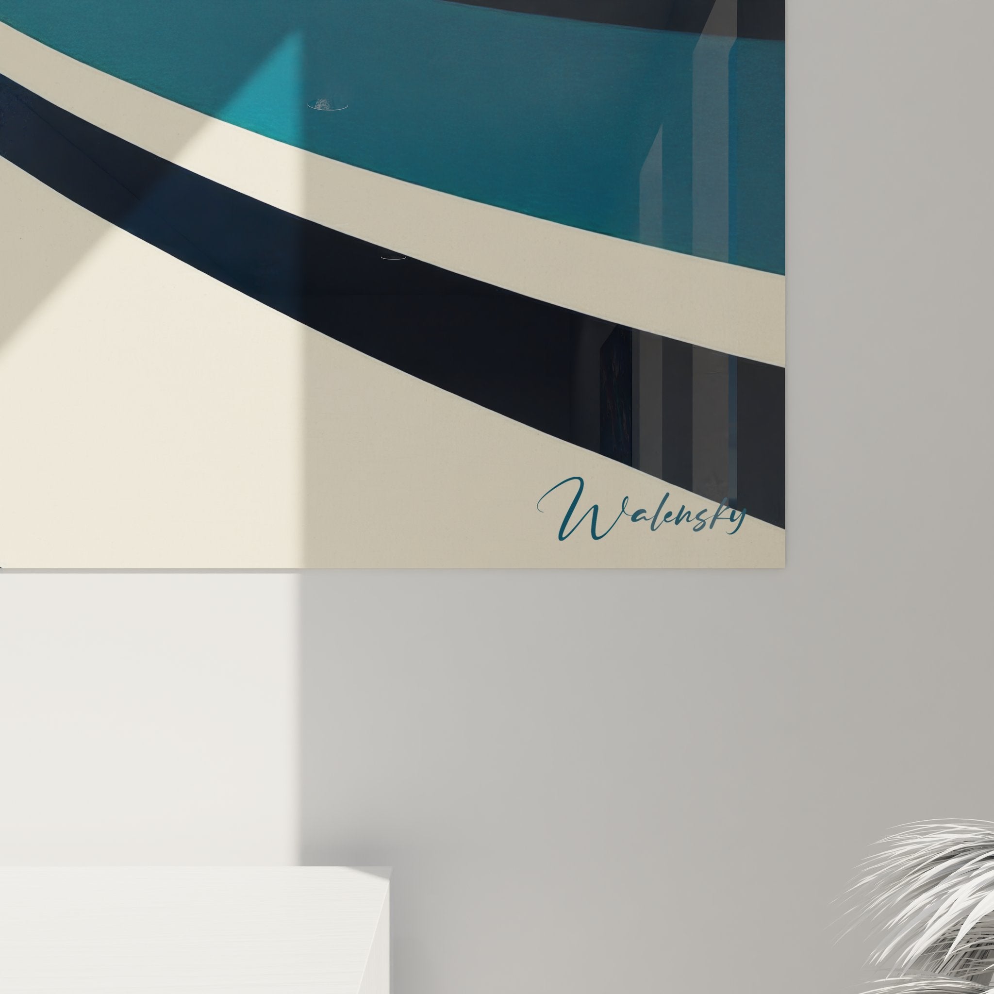 Vue ensemble tableau mural spirale abstraite moderne, décoration murale design élégante