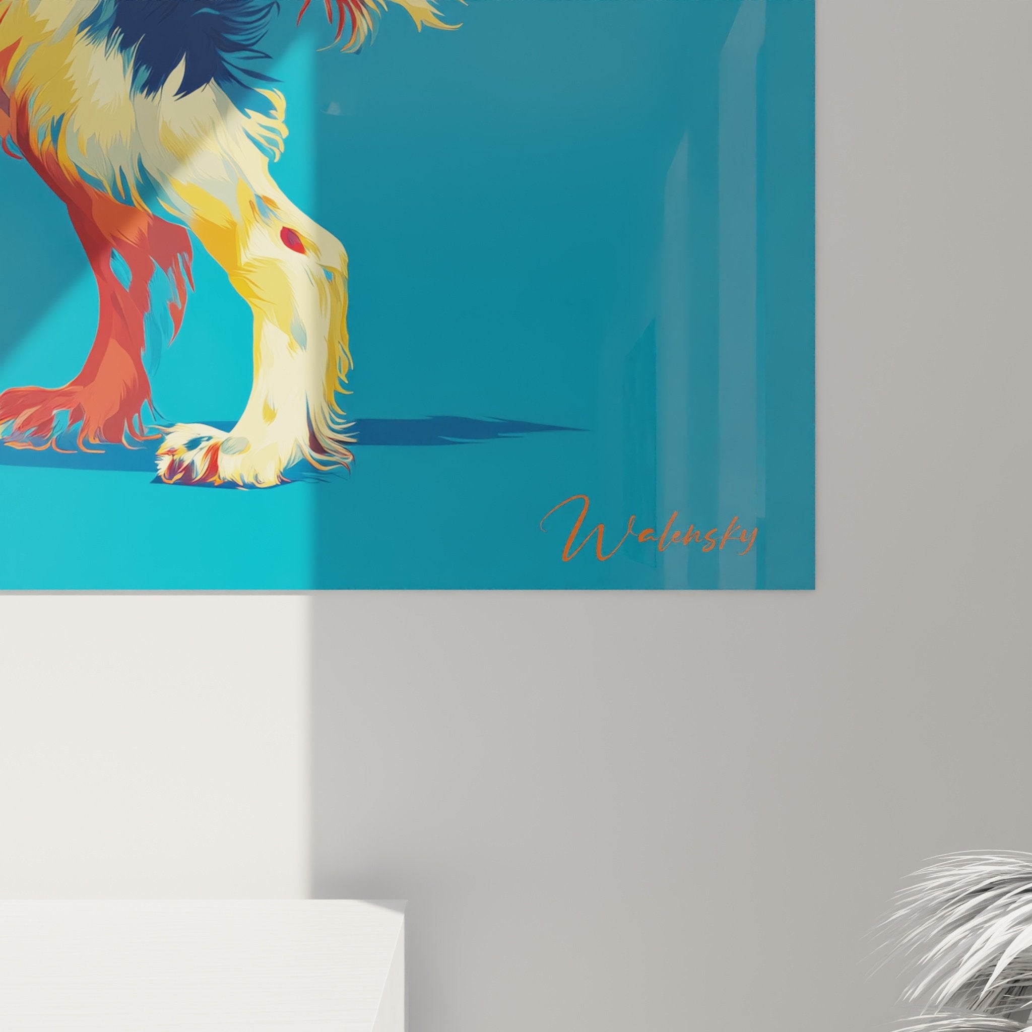 Vue d'ensemble tableau mural Springer Anglais pop art dans interieur contemporain