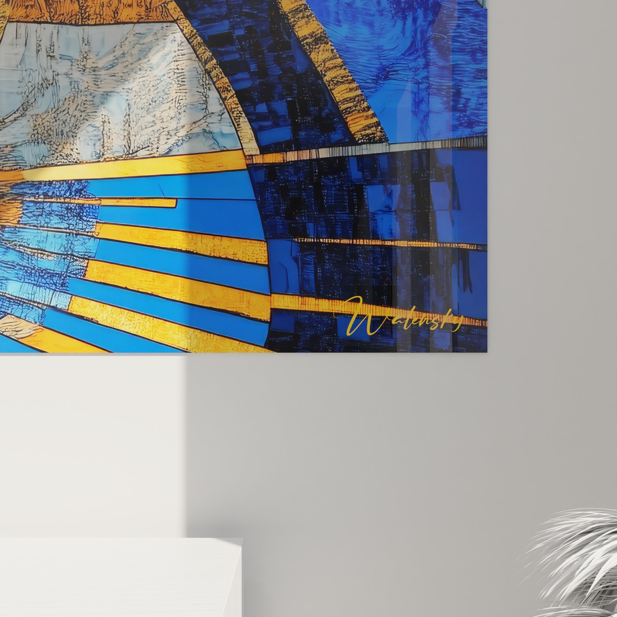 Vue ensemble tableau mural tunnel temporel spirale abstrait décoration murale moderne