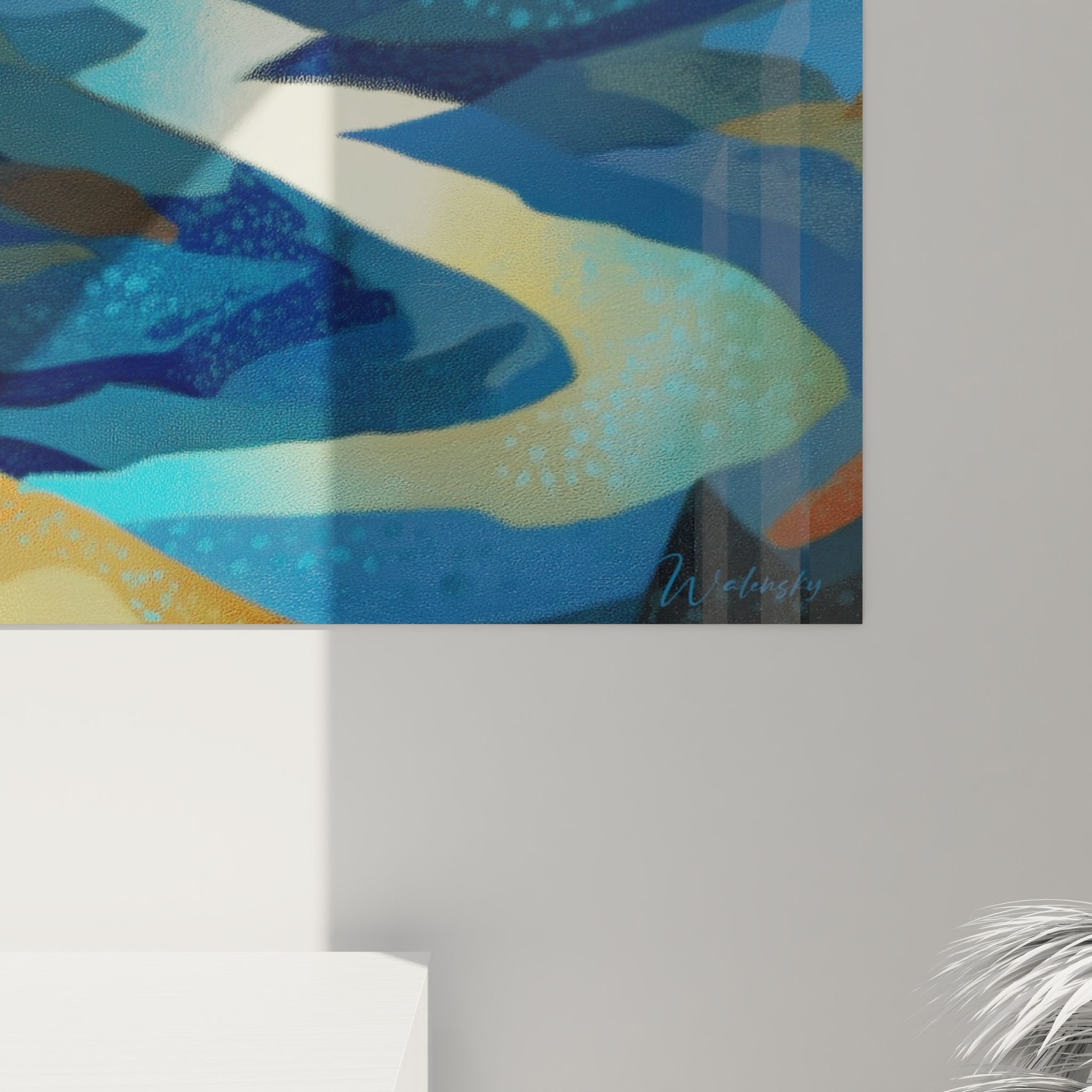 Vue ensemble tableau vallée montagneuse décoration murale gorges canyon style moderne