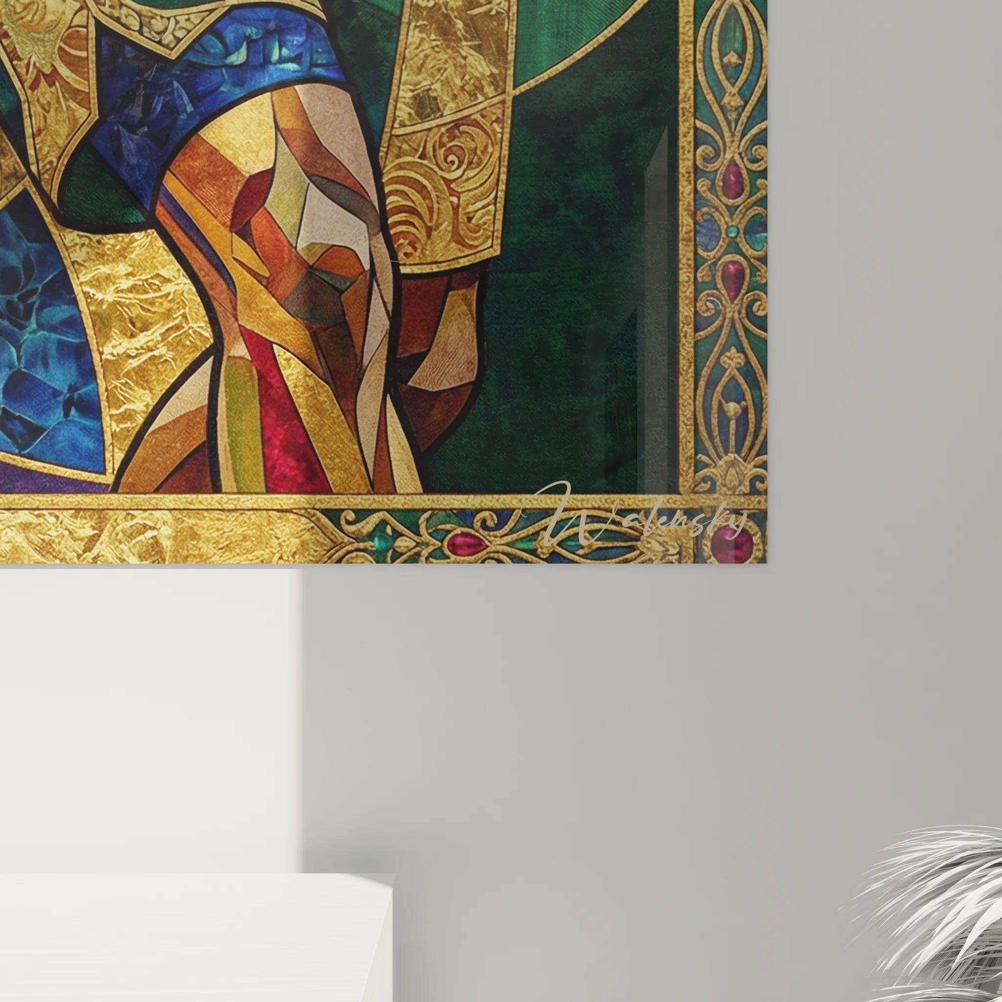 Vue ensemble tableau XXL basketball art byzantin décoration murale