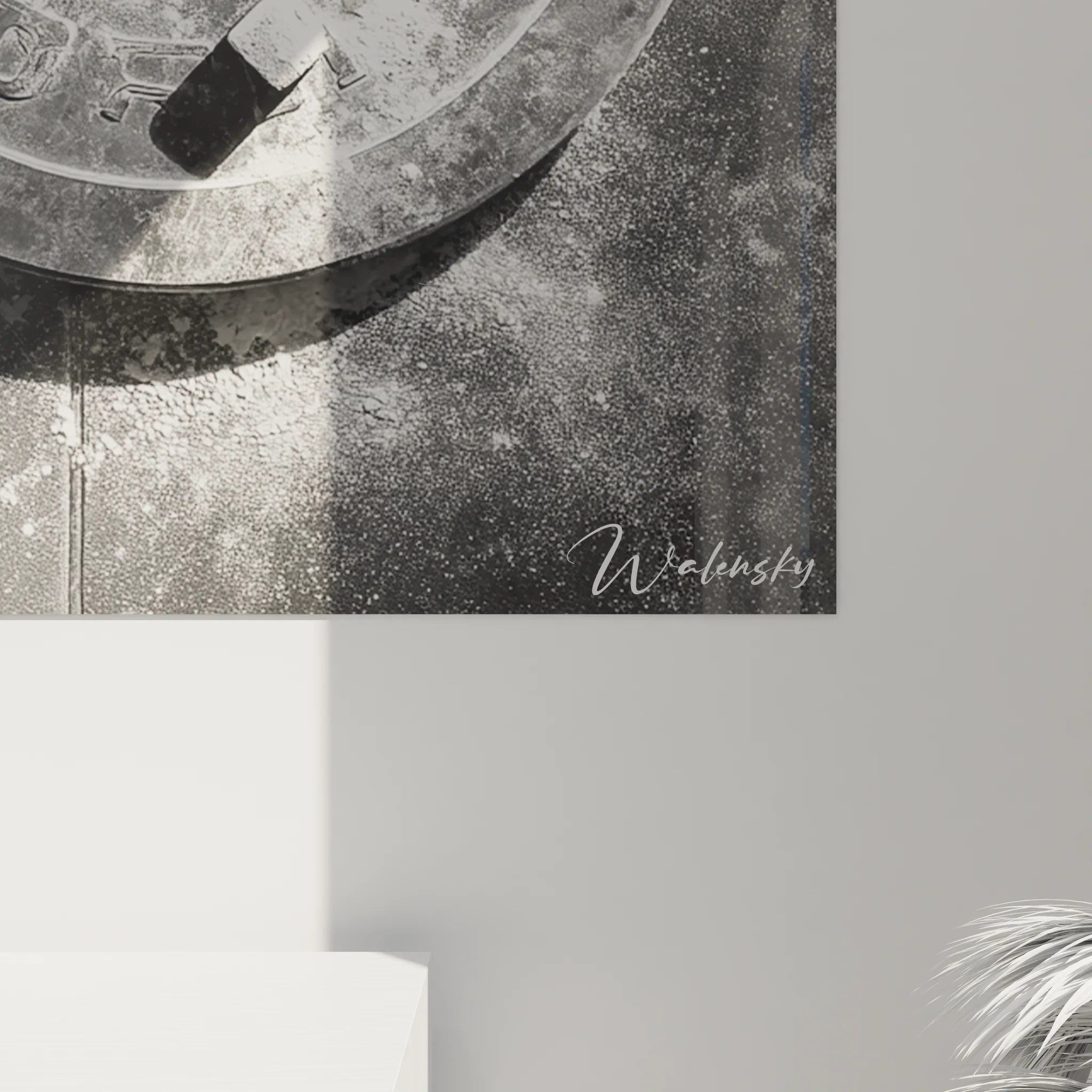 Vue ensemble tableau XXL haltérophilie noir blanc décoration murale moderne fitness art