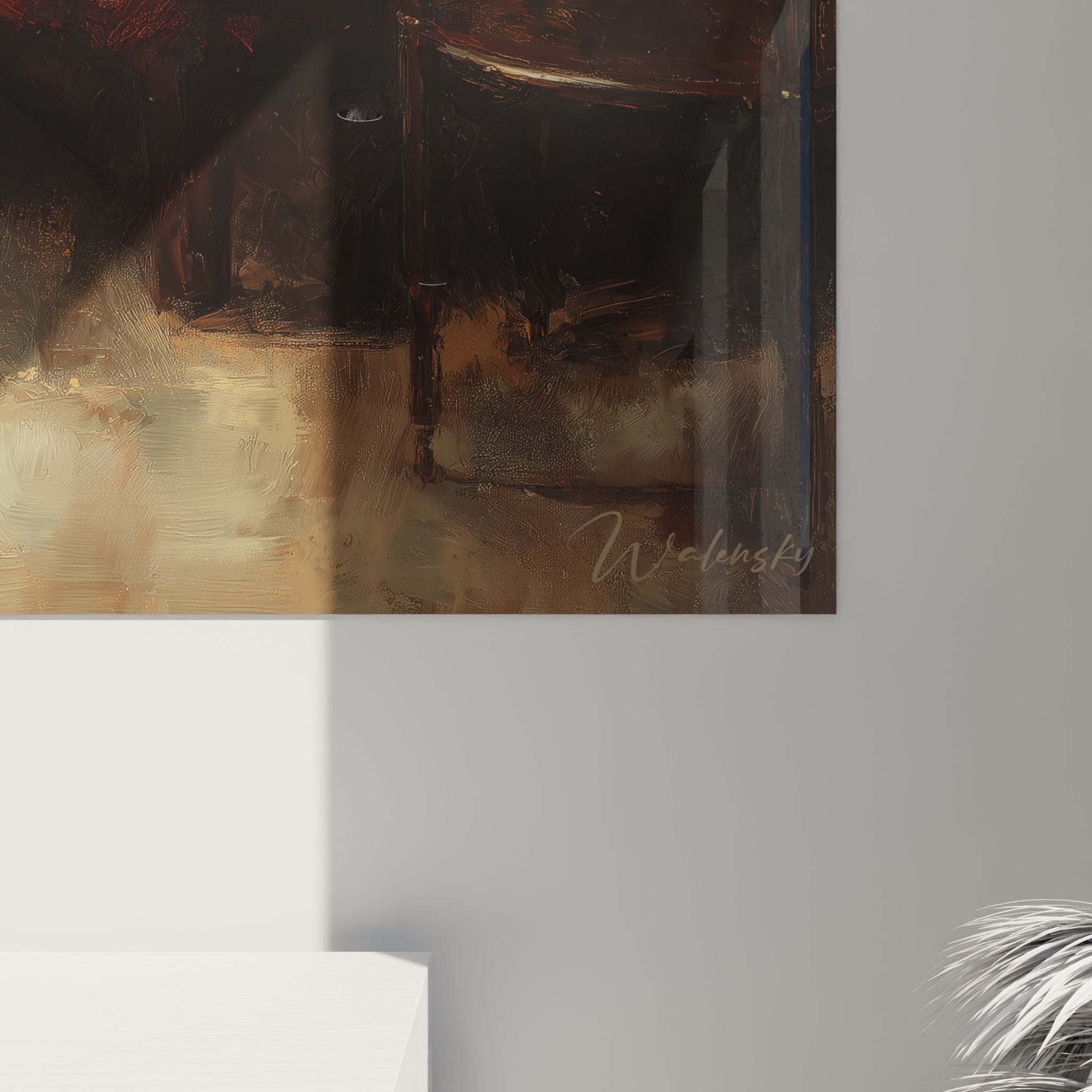 Gesamtansicht Labrador-Leinwand auf bordeauxfarbenem Sessel, goldener Hintergrund, verfeinerte Tierkuns-Stil