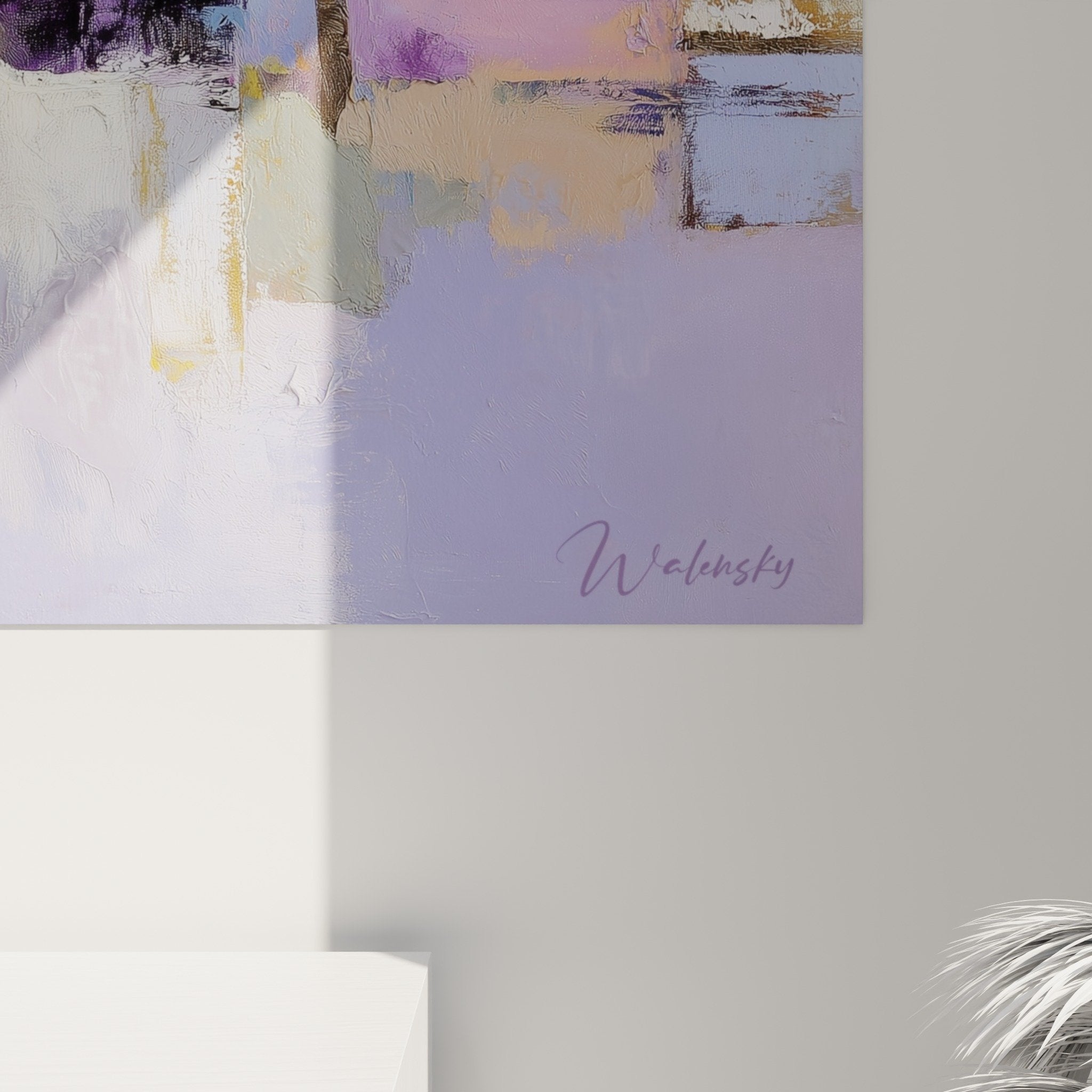 abstract purple painting living room modern decor feng shui wall art overview