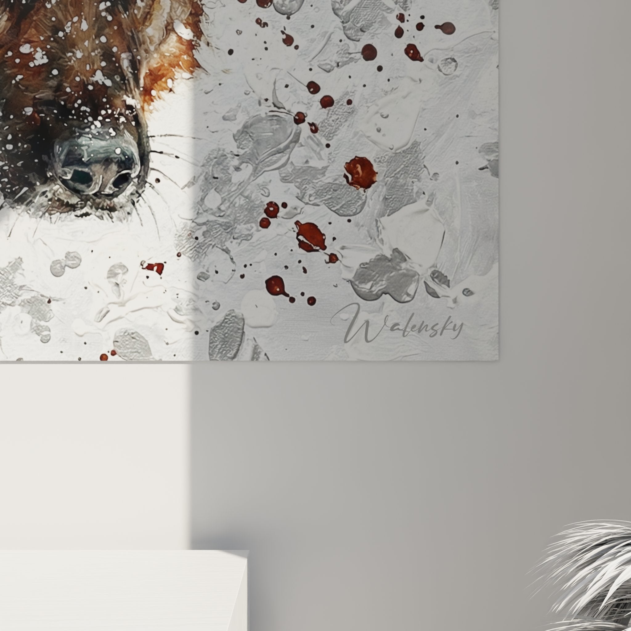 vista d'insieme quadro pastore tedesco soggiorno decorazione murale ritratto cane schizzi artistici