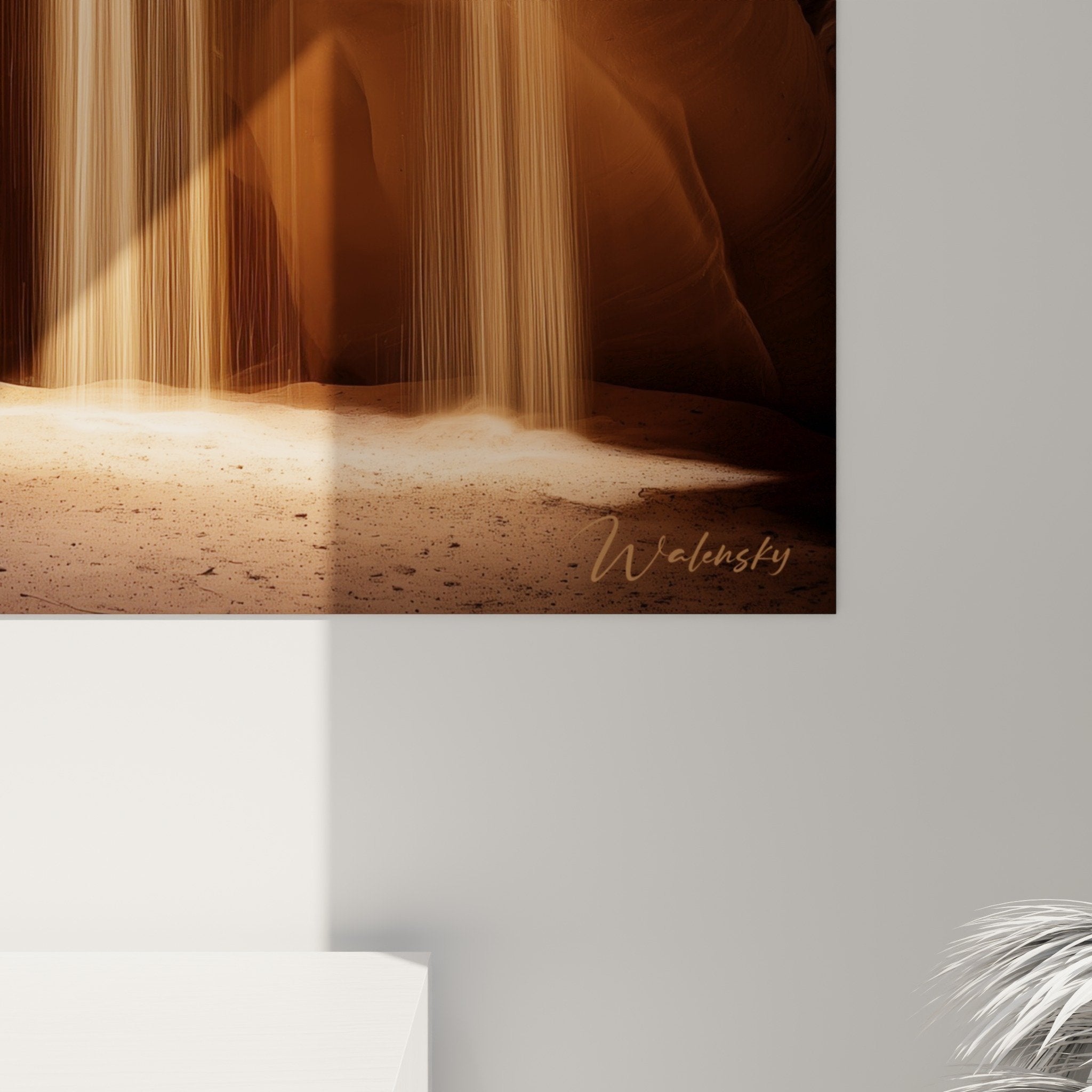 Vue ensemble tableau canyon lumineux salon décoration murale Edition Sable intérieur moderne