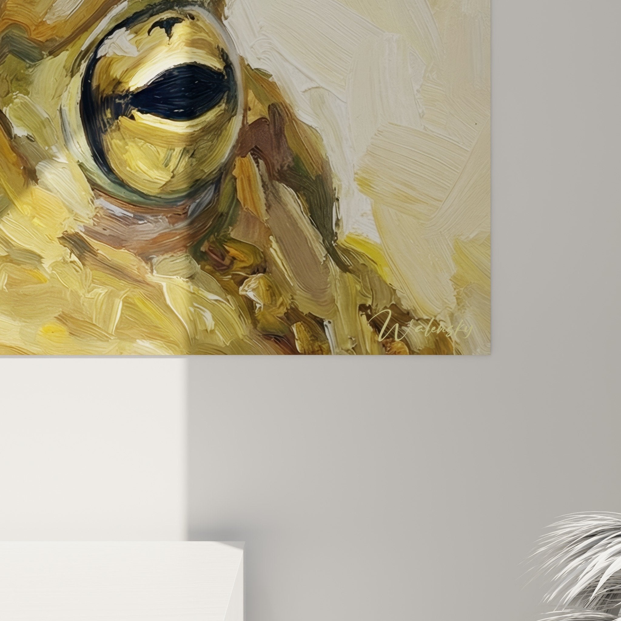 Toad painting living room wall art decor earthy tones warm natural ambiance