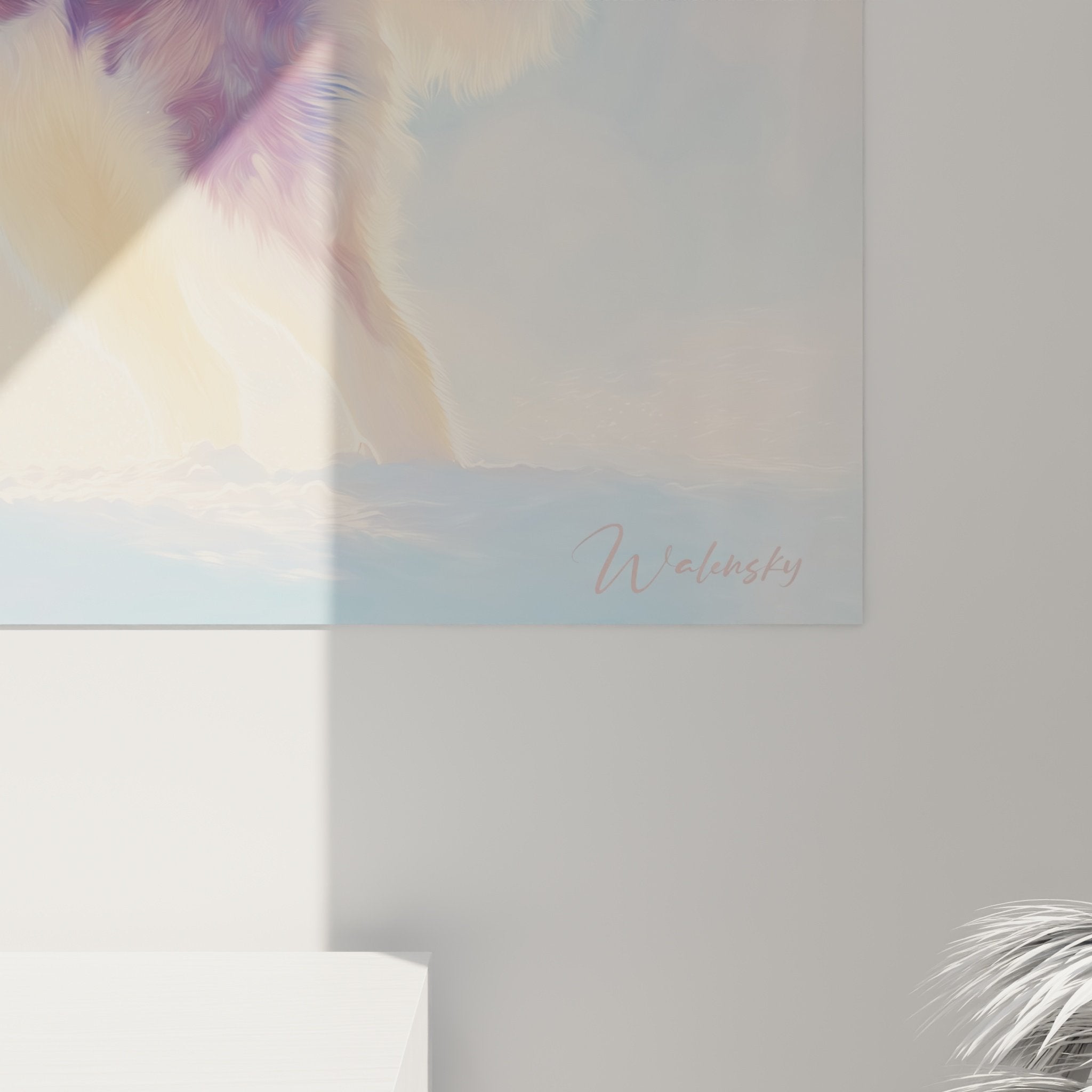 Vue ensemble tableau malamute alaska salon moderne decoration murale chien nordique atmosphere feerique