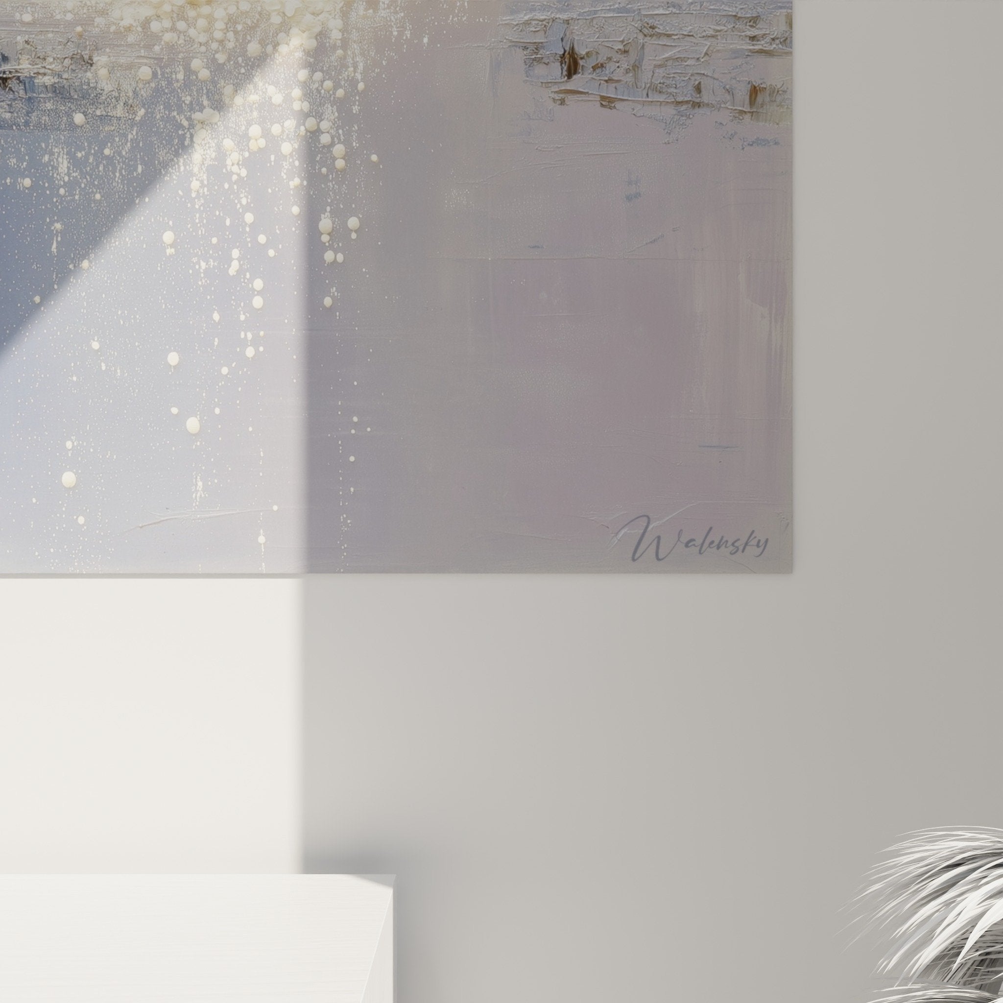 abstract blue white gold painting set view modern marine composition feng shui west metal
