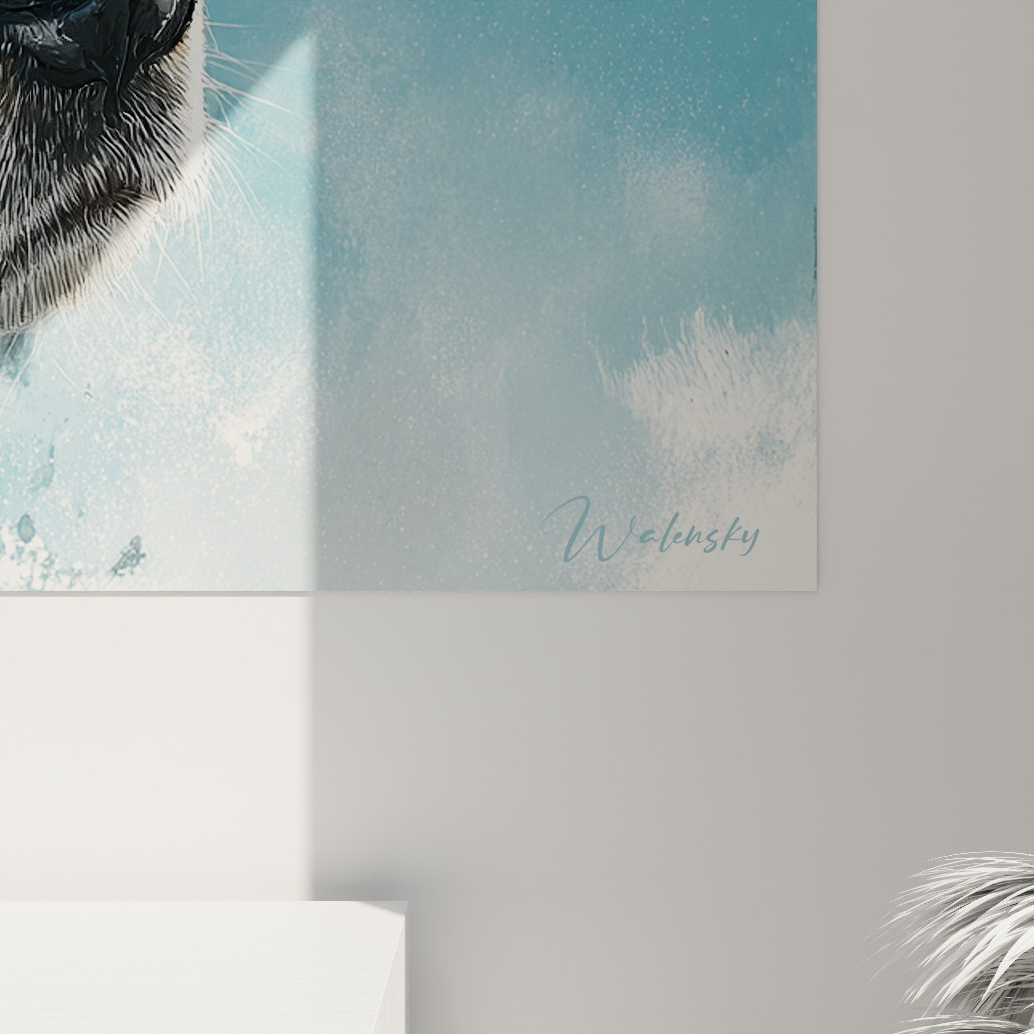 Vue ensemble tableau Australian Cattle Dog portrait chien mural decoration contemporaine