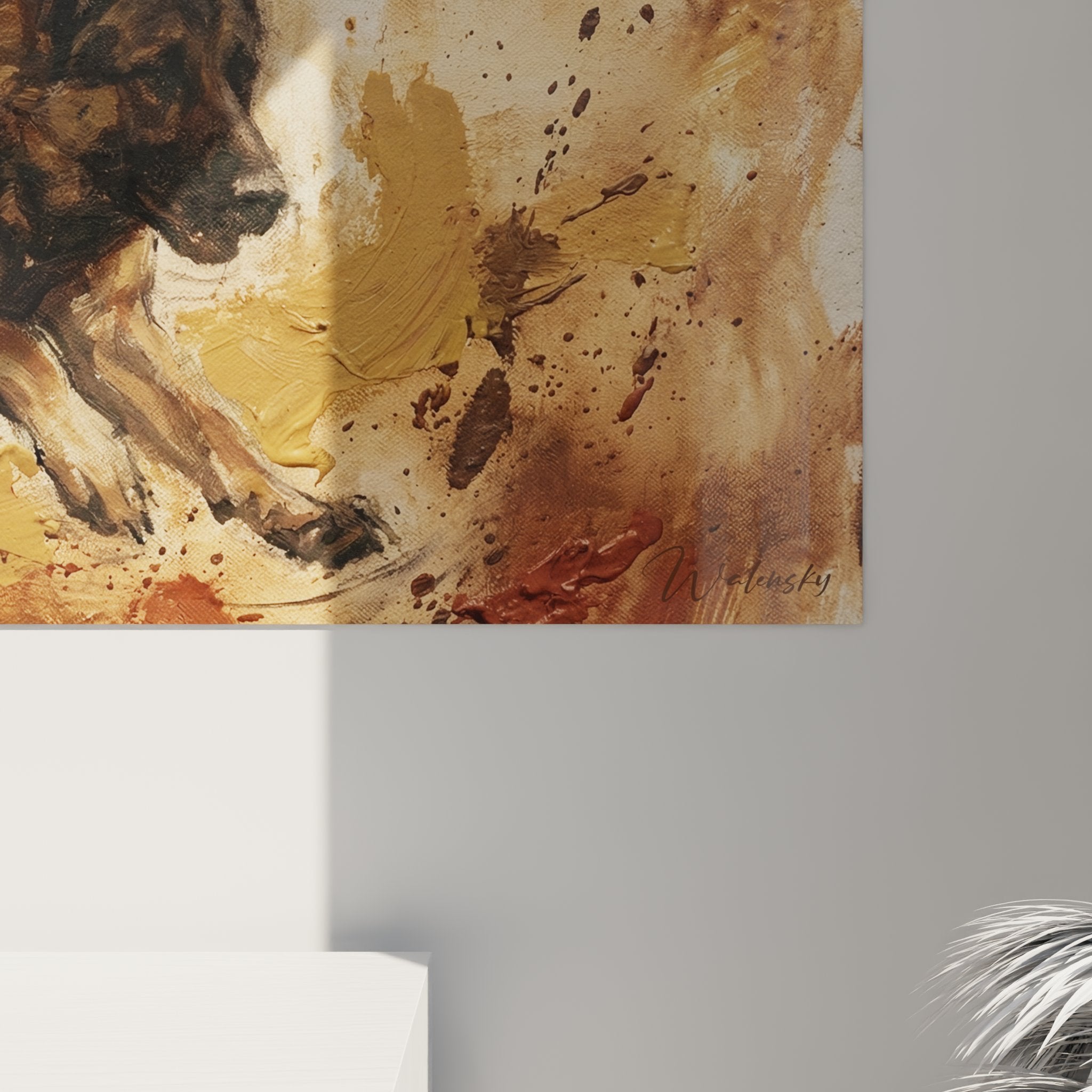 vue ensemble tableau berger allemand decoration murale art animalier moderne