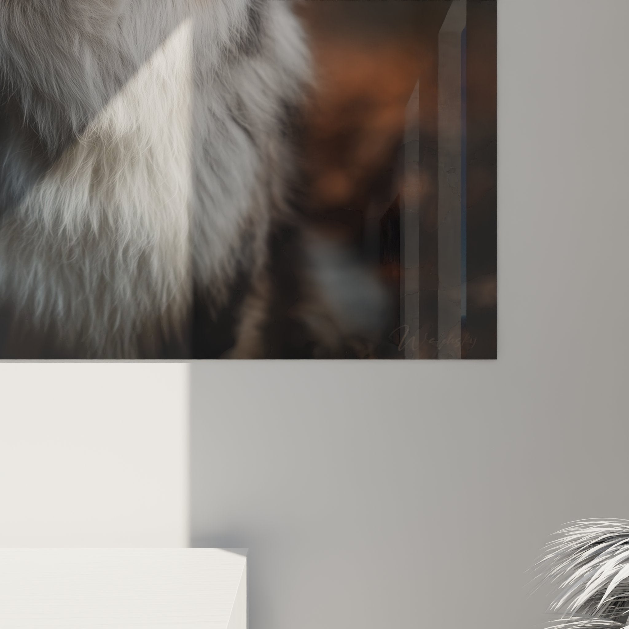 quadro pastore australiano vista prospettica decorazione interni ritratto cane nobile