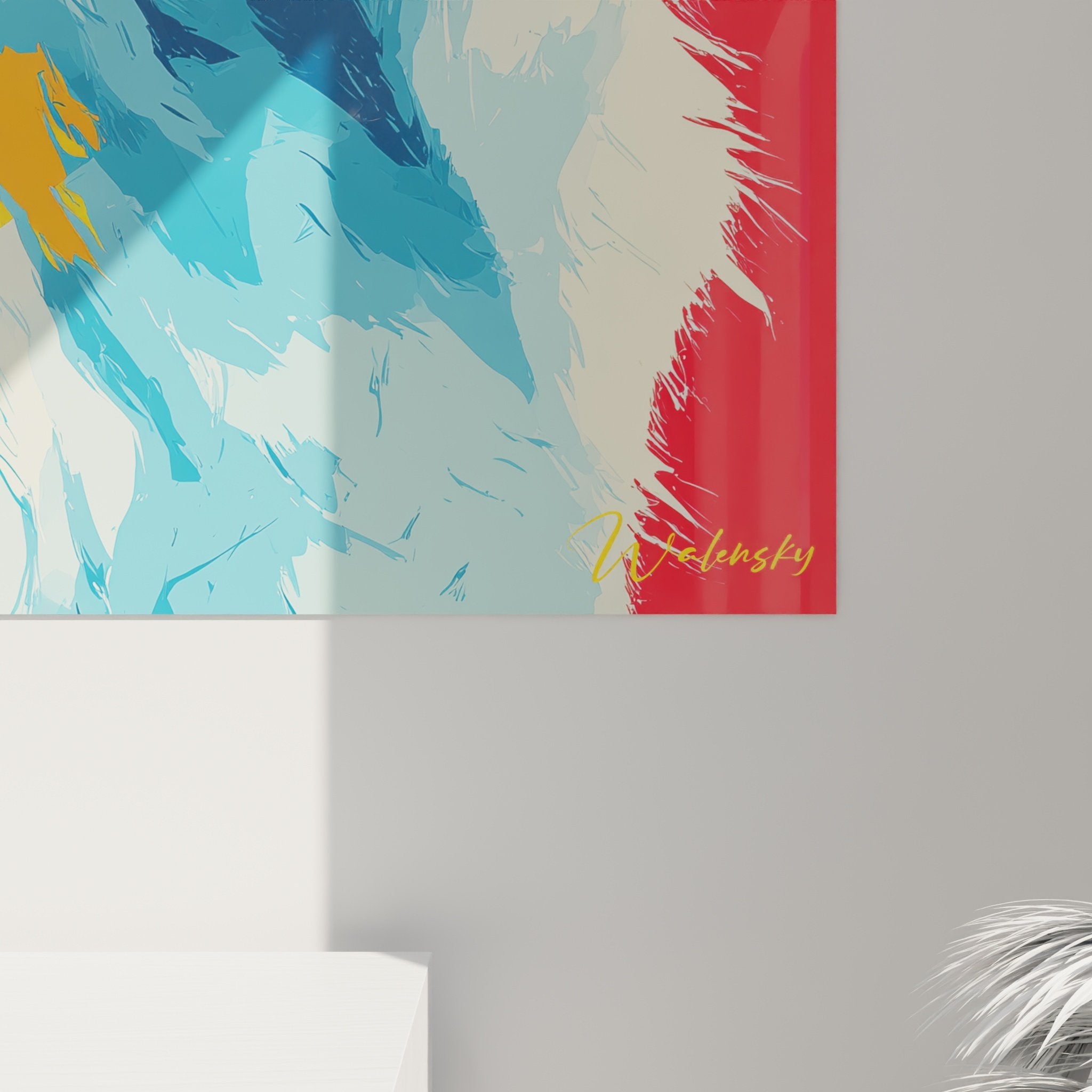 Vue d'ensemble tableau mural Berger Blanc Suisse style contemporain couleurs contrastées décoration intérieure