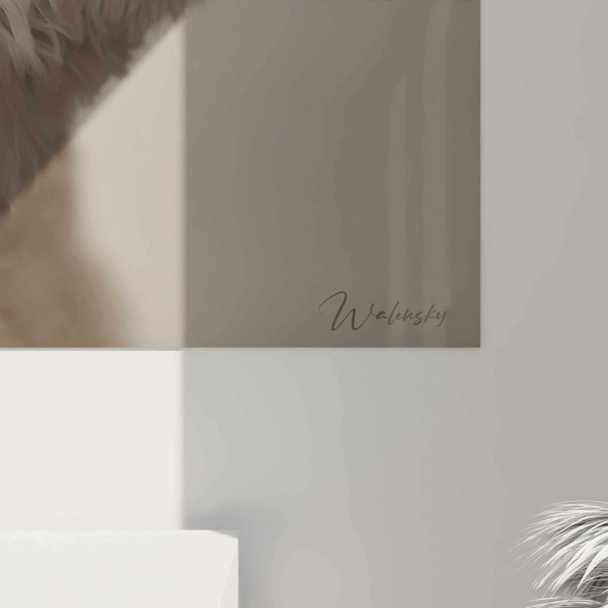 Vue ensemble tableau mural Bichon Frise portrait canin decoration interieur moderne