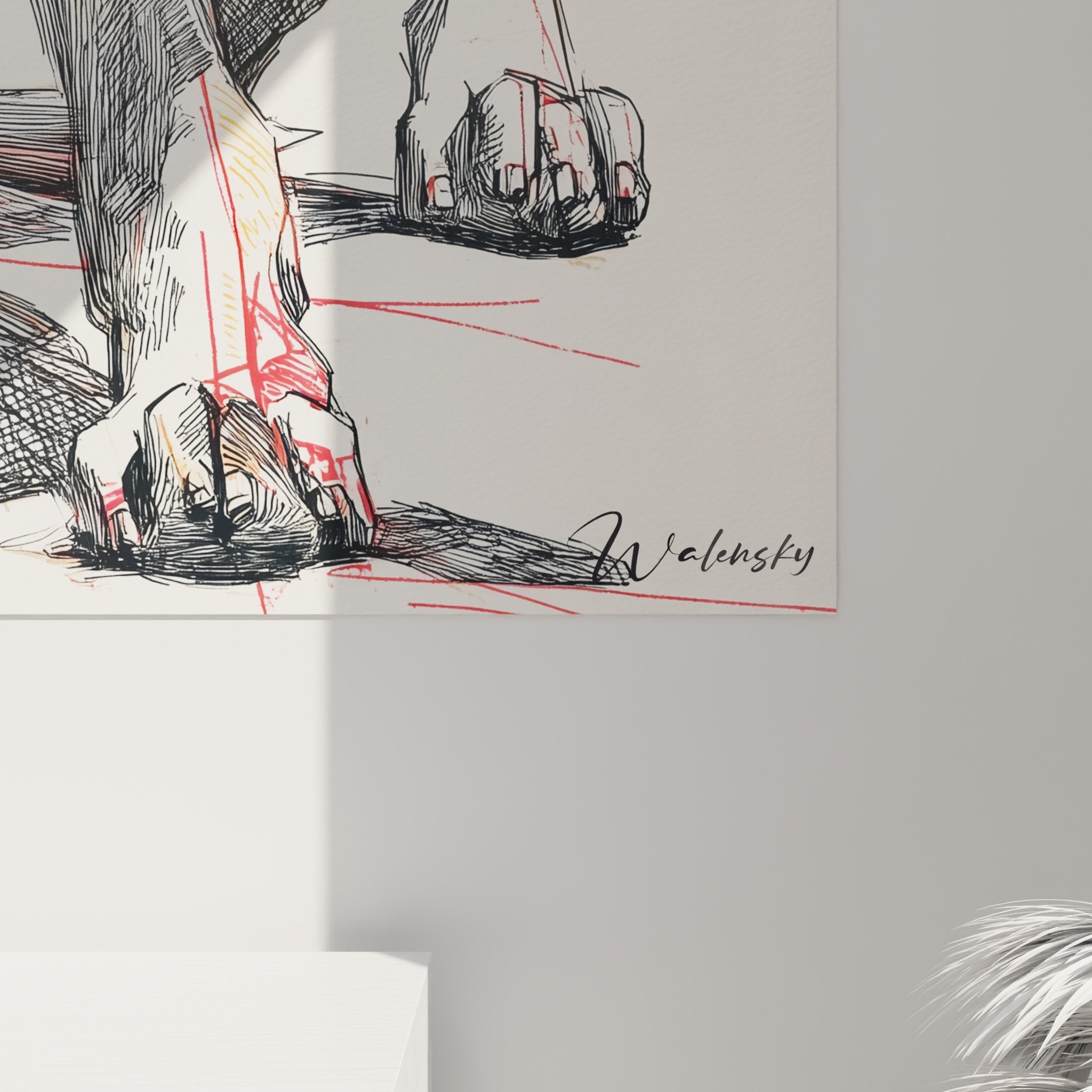 Vue ensemble tableau bloodhound decoration interieur portrait chien chasse illustration