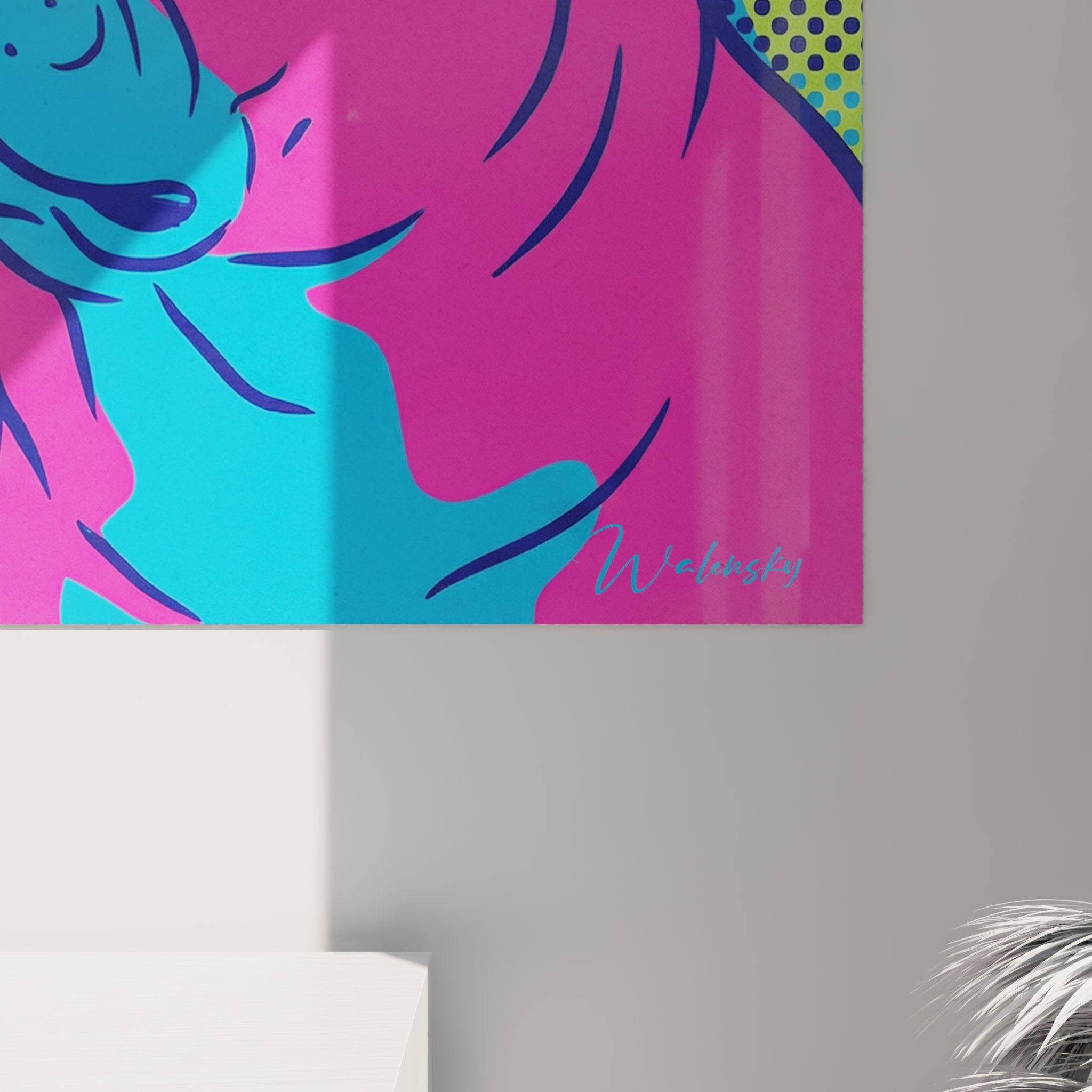 Gesamtansicht Französische Bulldogge Pop-Art Gemälde moderne Wanddekoration intensive Farben