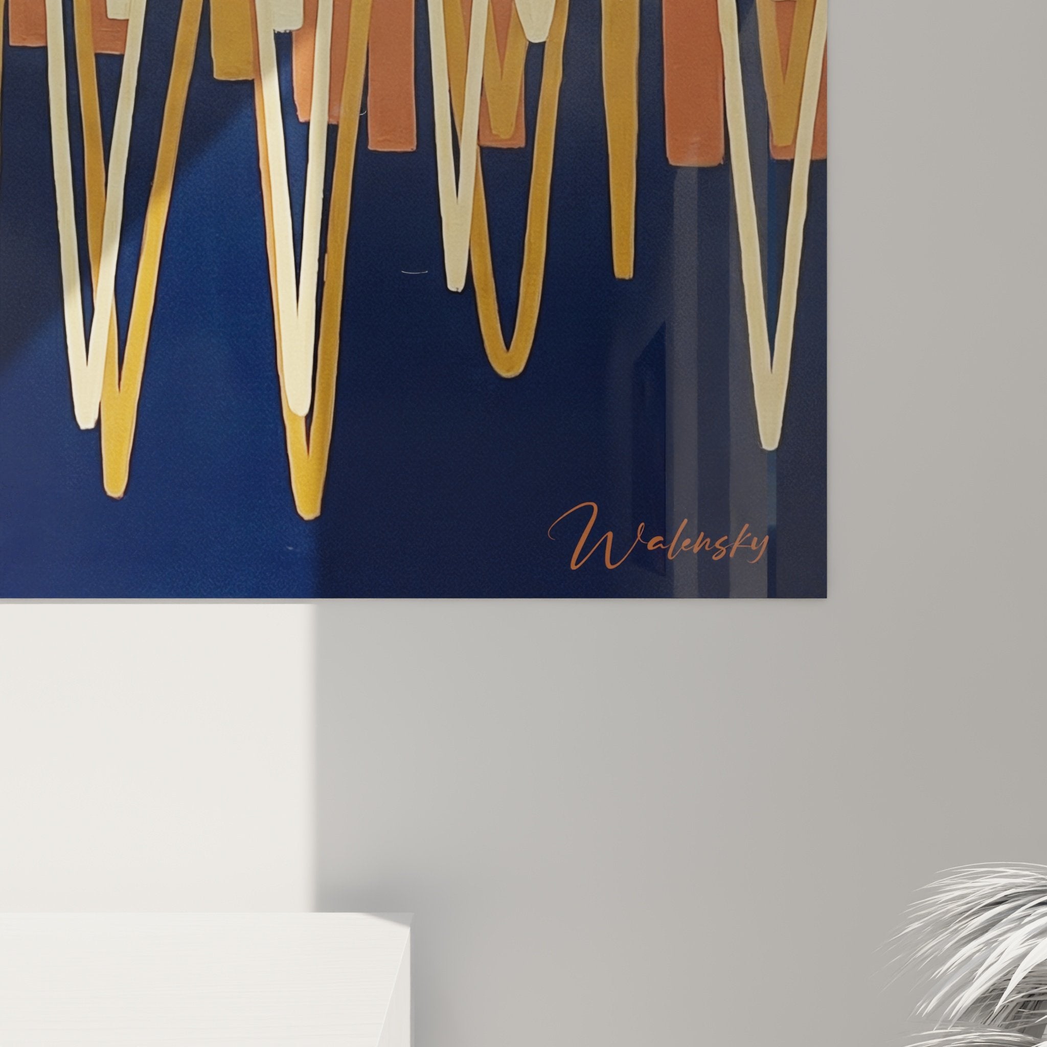 vue ensemble tableau canin moderne ondes sonores jack russel terrier decoration murale contemporaine