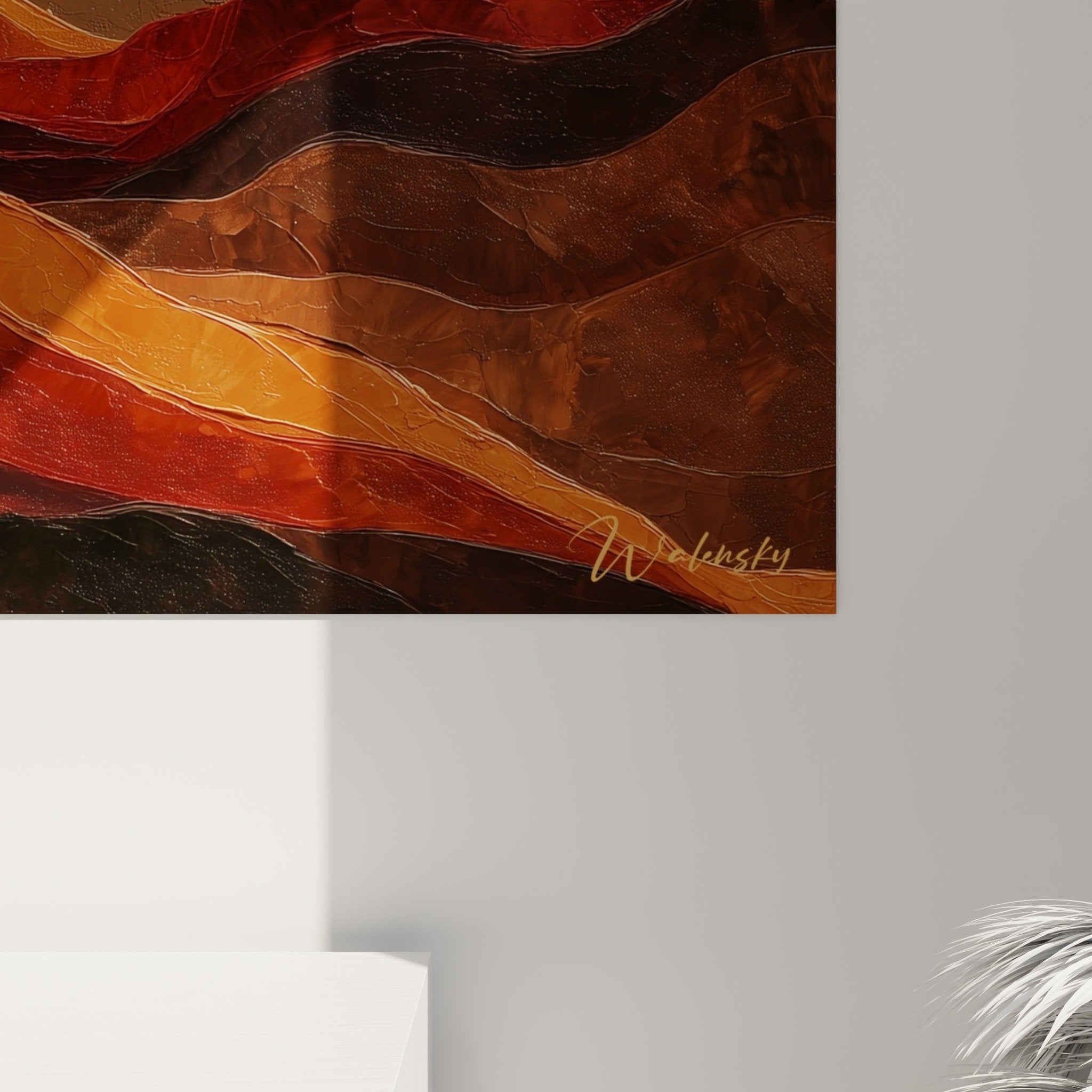 Vue ensemble tableau canyon formations geologiques ambiance chaleureuse decoration interieure feng shui centre terre