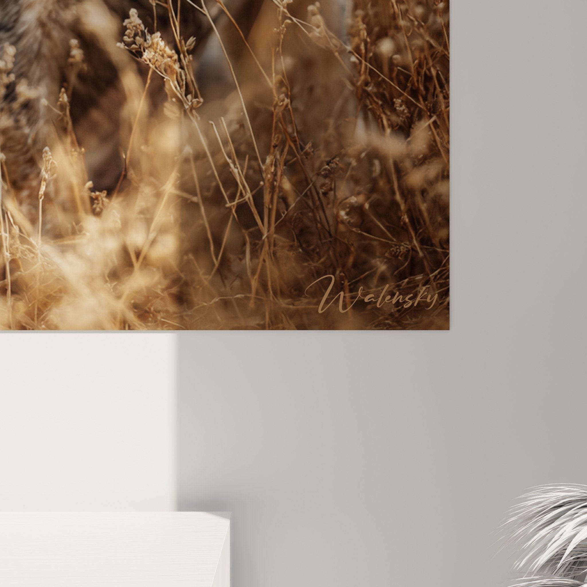 Vue ensemble tableau Australian Cattle Dog portrait automnal decoration murale style naturel rustique