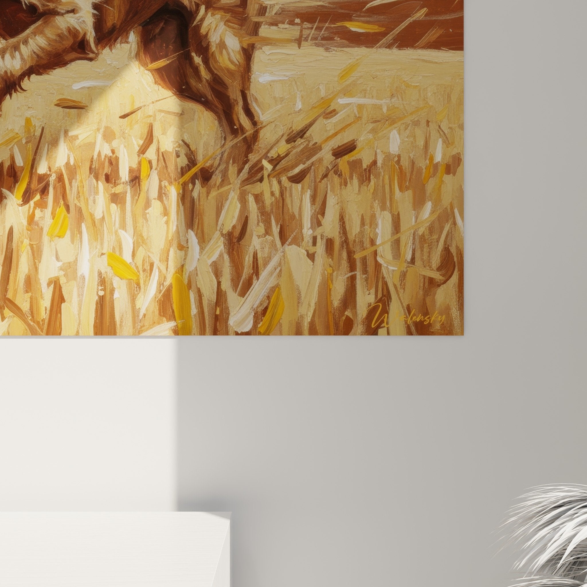 Beaucian Shepherd painting dynamic race view warm colors modern decor integration