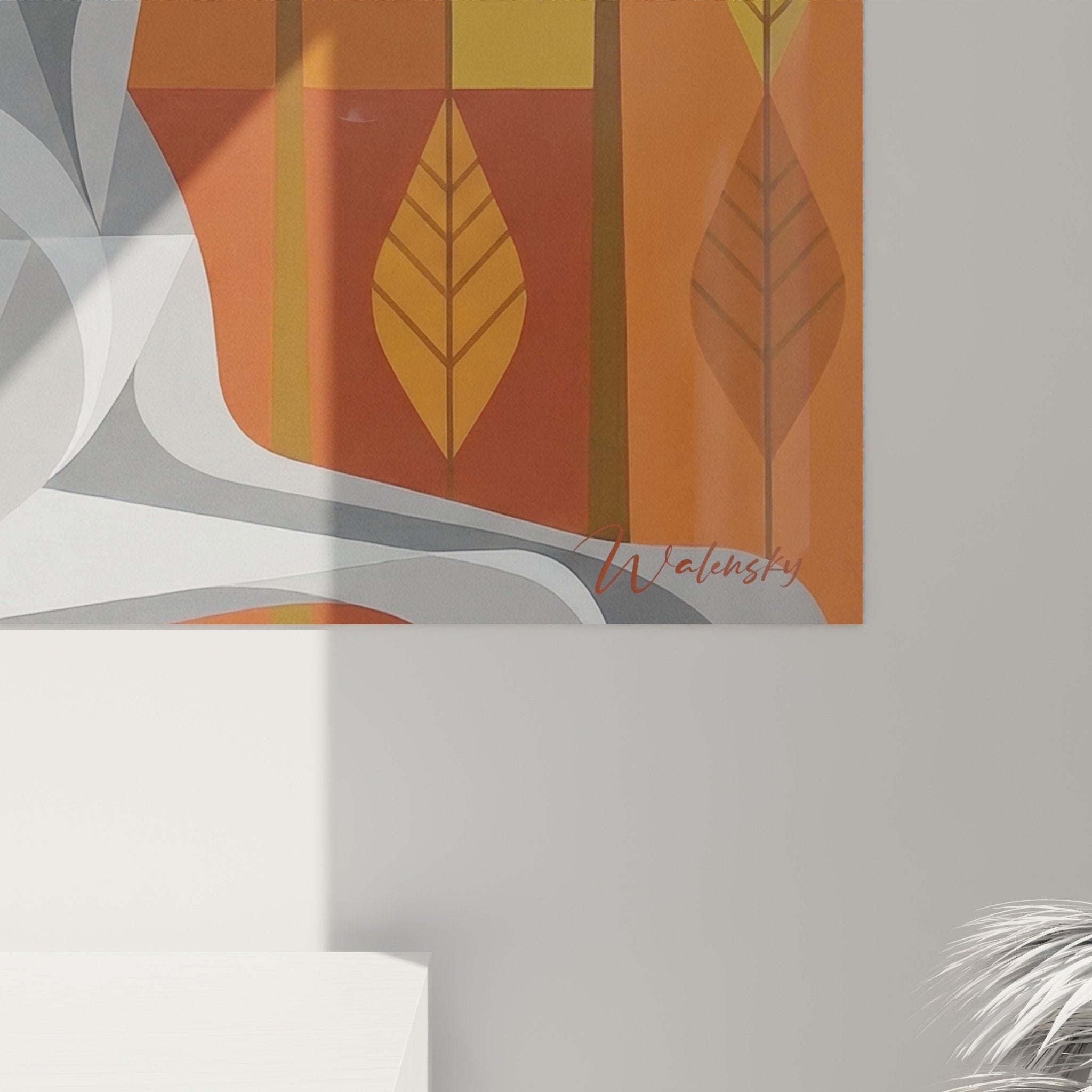 Vue ensemble tableau Braque de Weimar art mural moderne decoration interieur contemporain