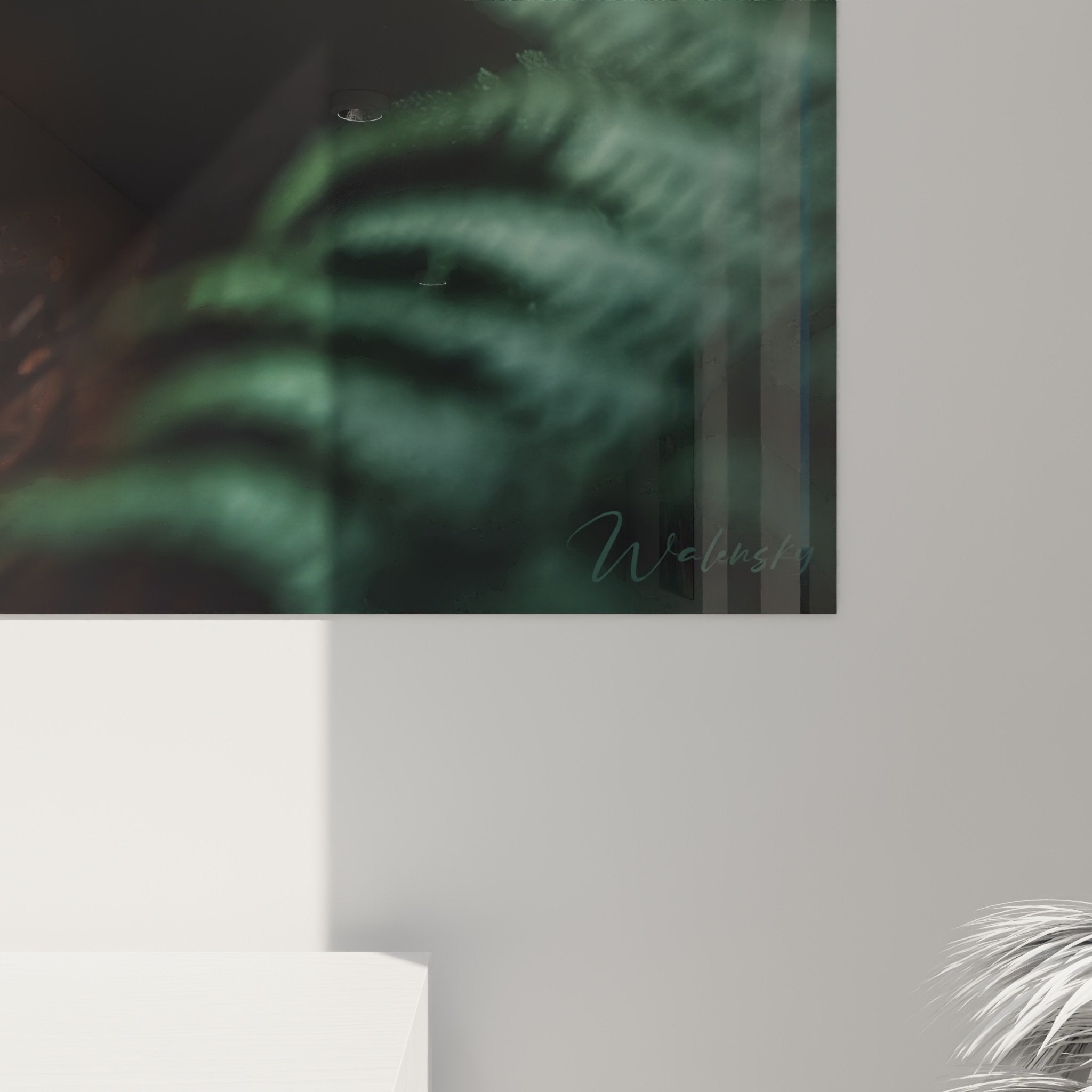 Irish Red Setter wall art print with ferns and earthy tones interior decoration