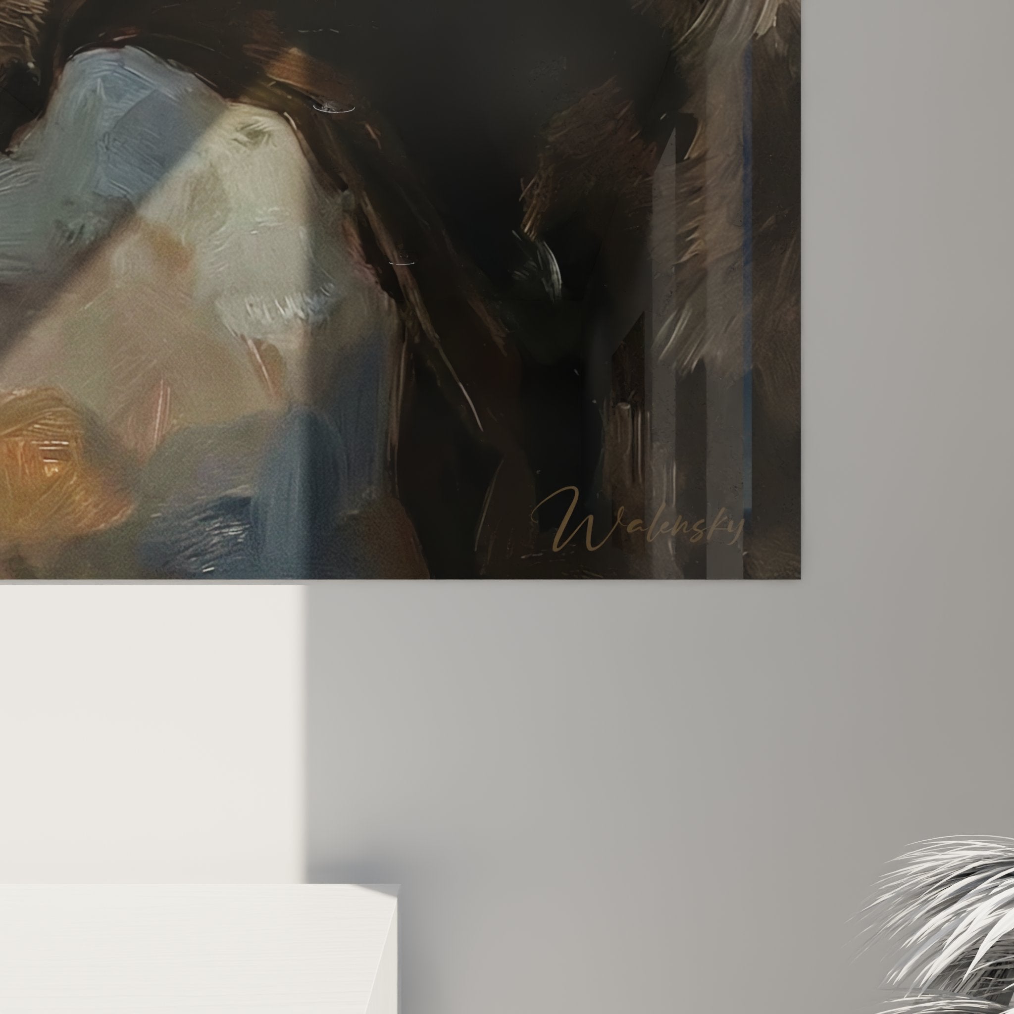 Vue ensemble tableau confrontation chiens tailles differentes message tolerance decoration interieure