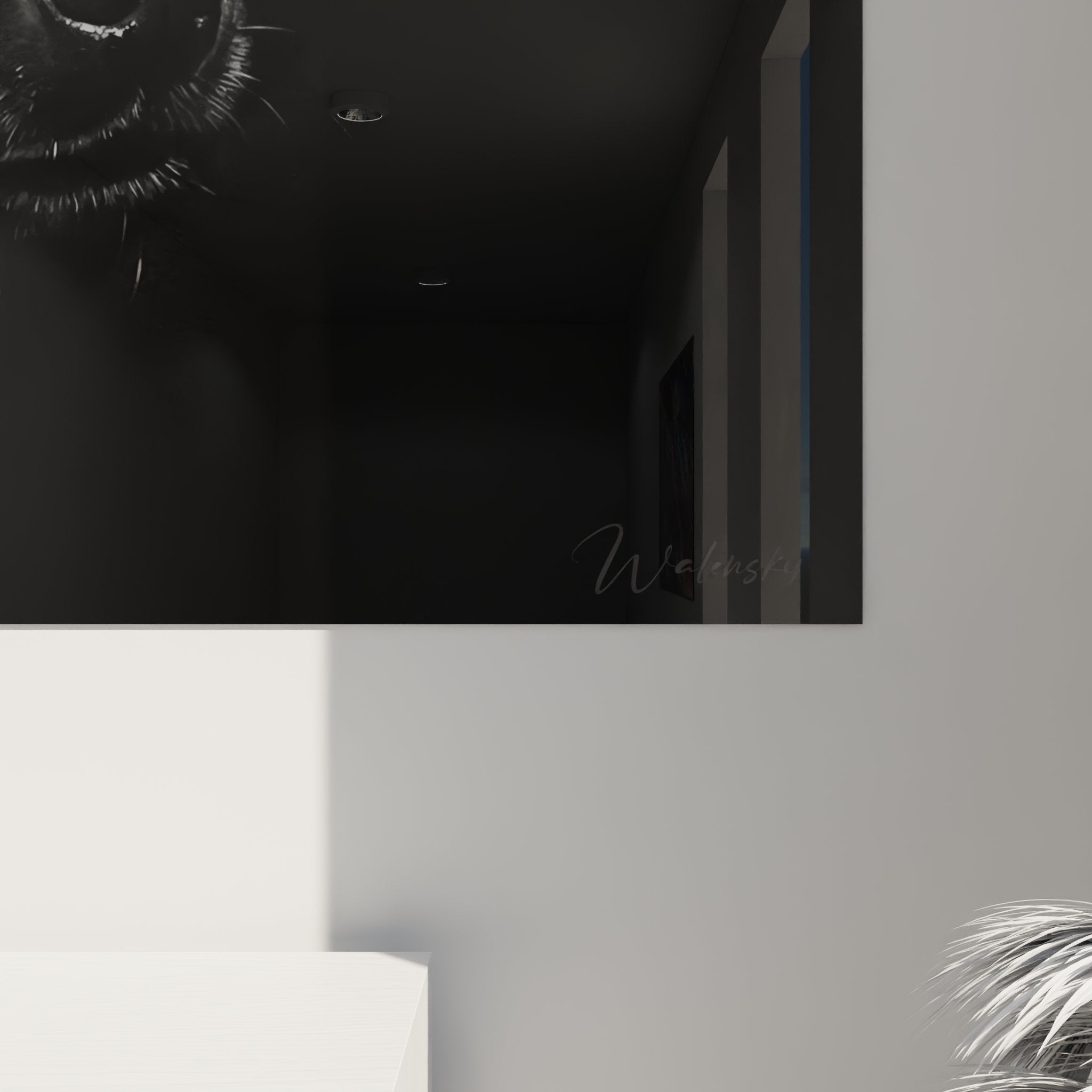 vue ensemble tableau chihuahua portrait noir gris decoration interieur moderne