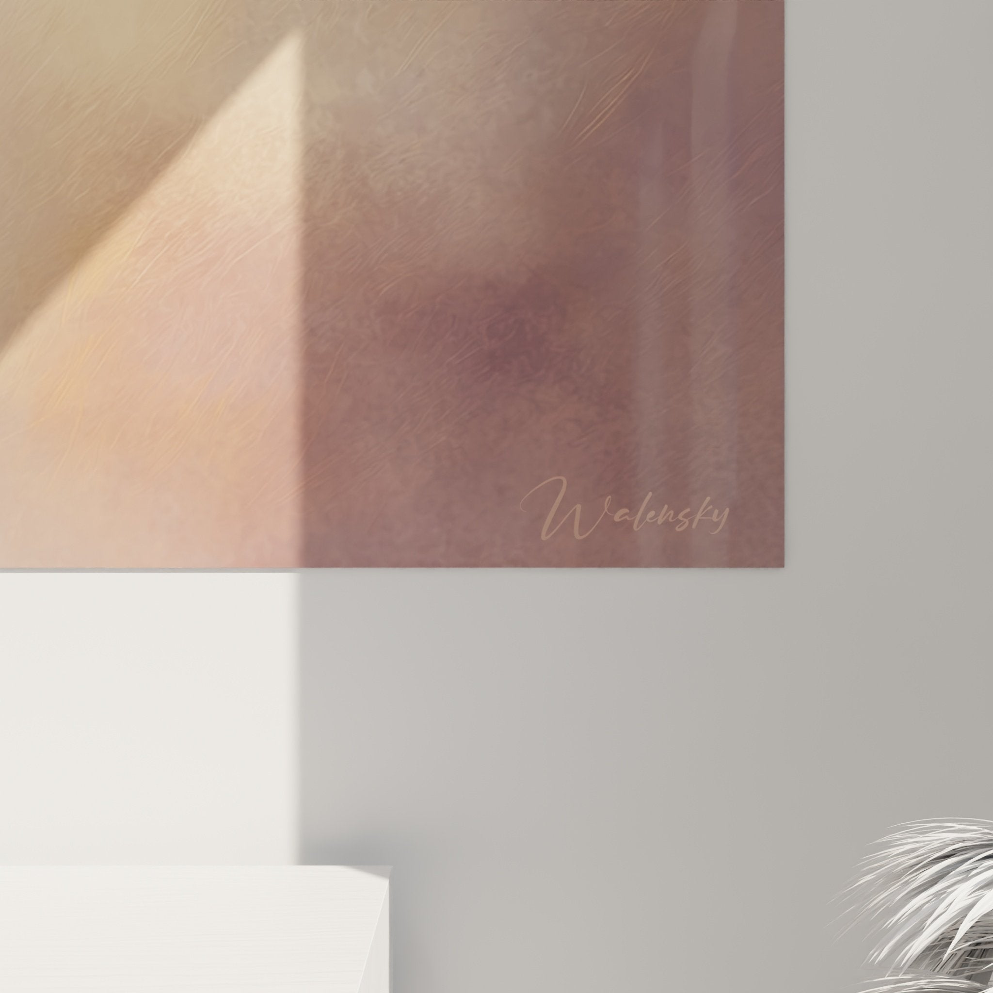 Vue ensemble tableau Chow Chow portrait canin décoration murale tons naturels crème doré style contemporain