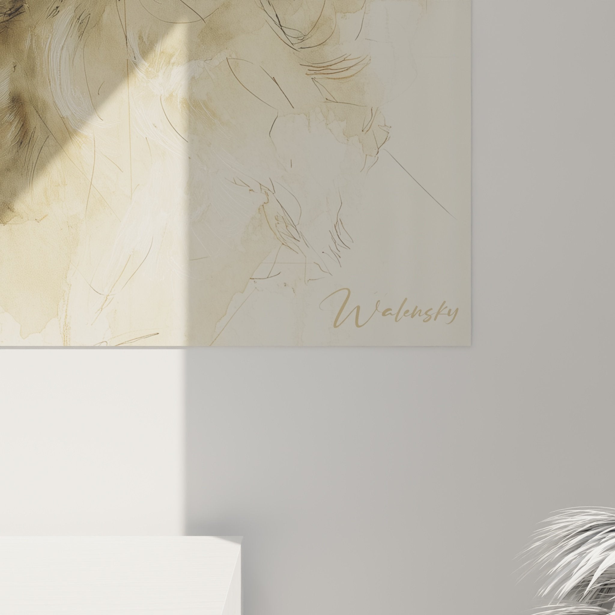 Vue ensemble tableau Cocker Americain tons chauds decoration interieure harmonieuse style artistique