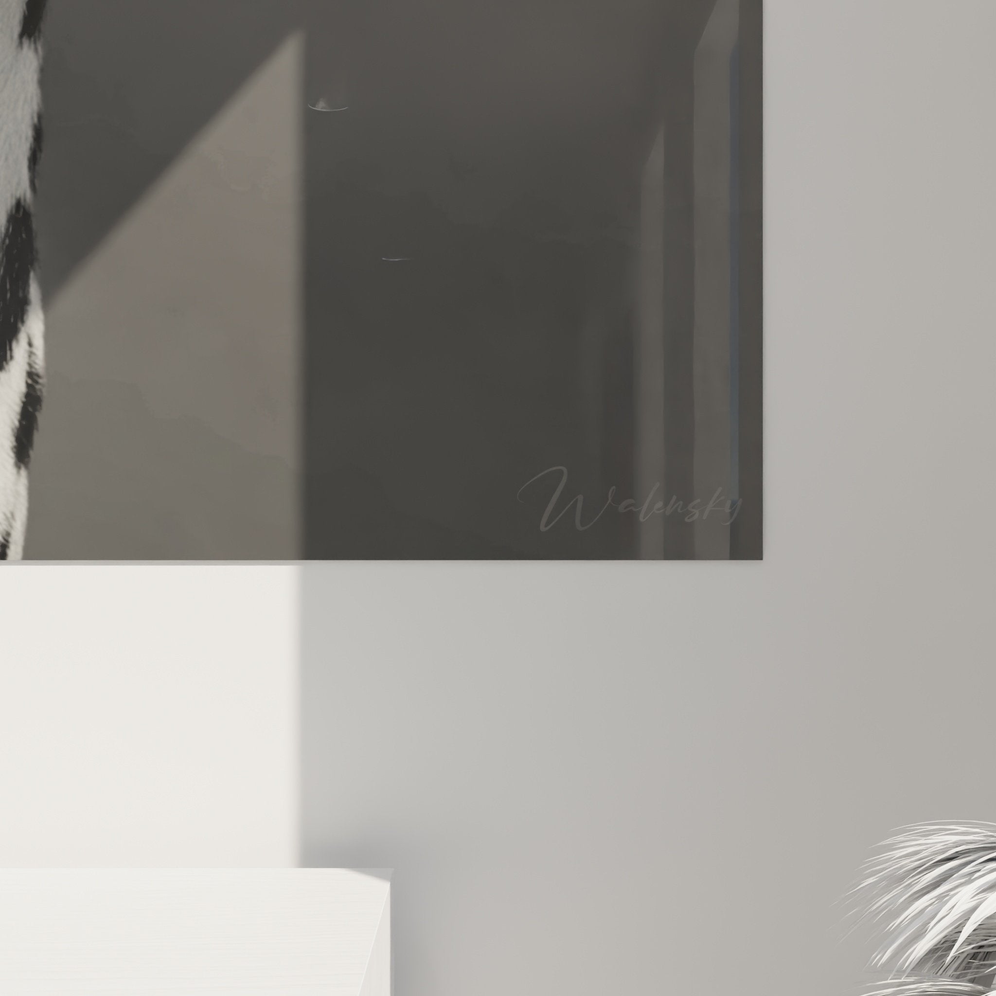 vue ensemble tableau dalmatien noir blanc portrait chien decoration interieur