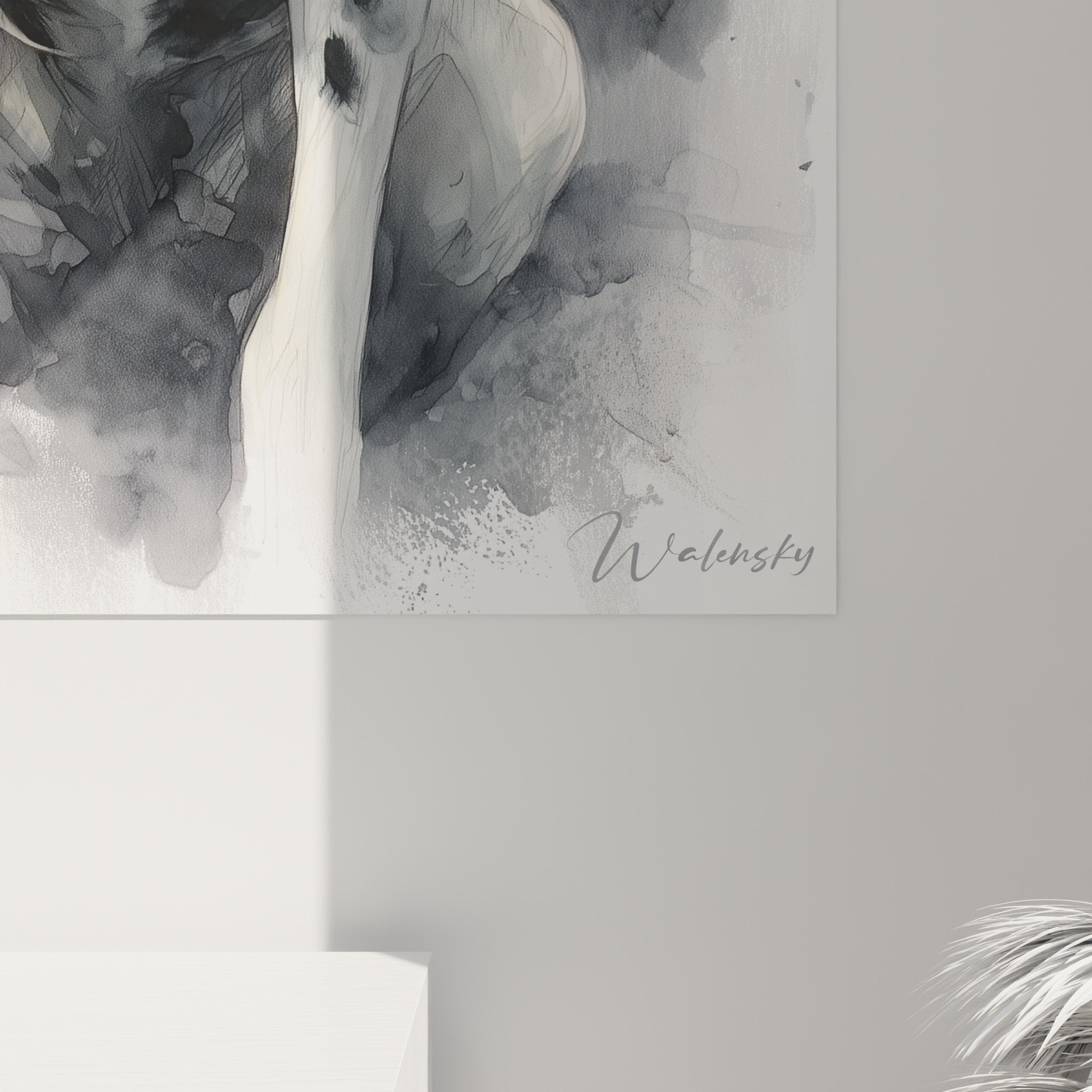 Vista d'insieme quadro dalmata ritratto acquerello decorazione interni moderni stile contemporaneo arte animalier elegante