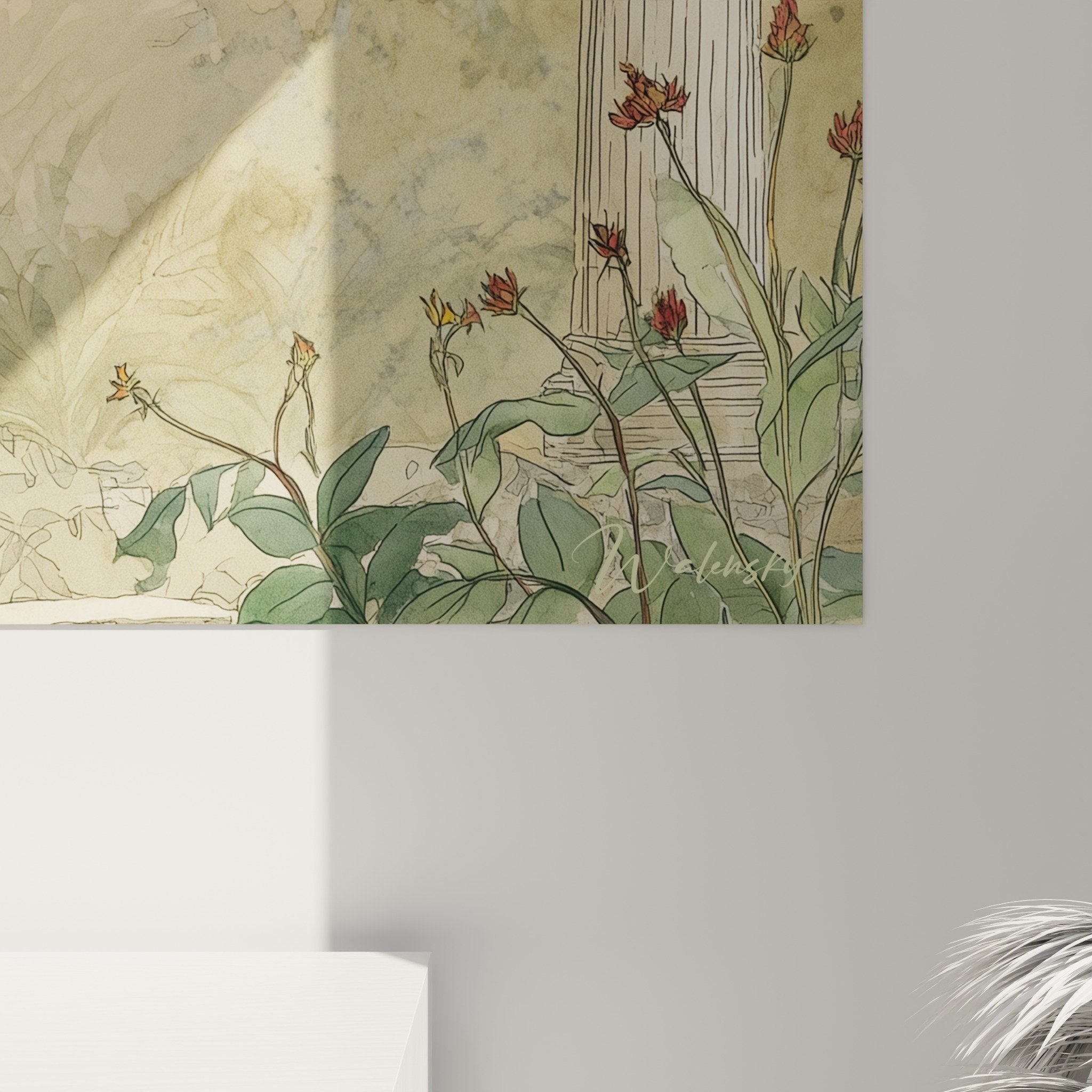 Gesamtansicht Deerhound-Gemälde Antik Wohnzimmer Wanddekoration neoklassizistischer eleganter Stil