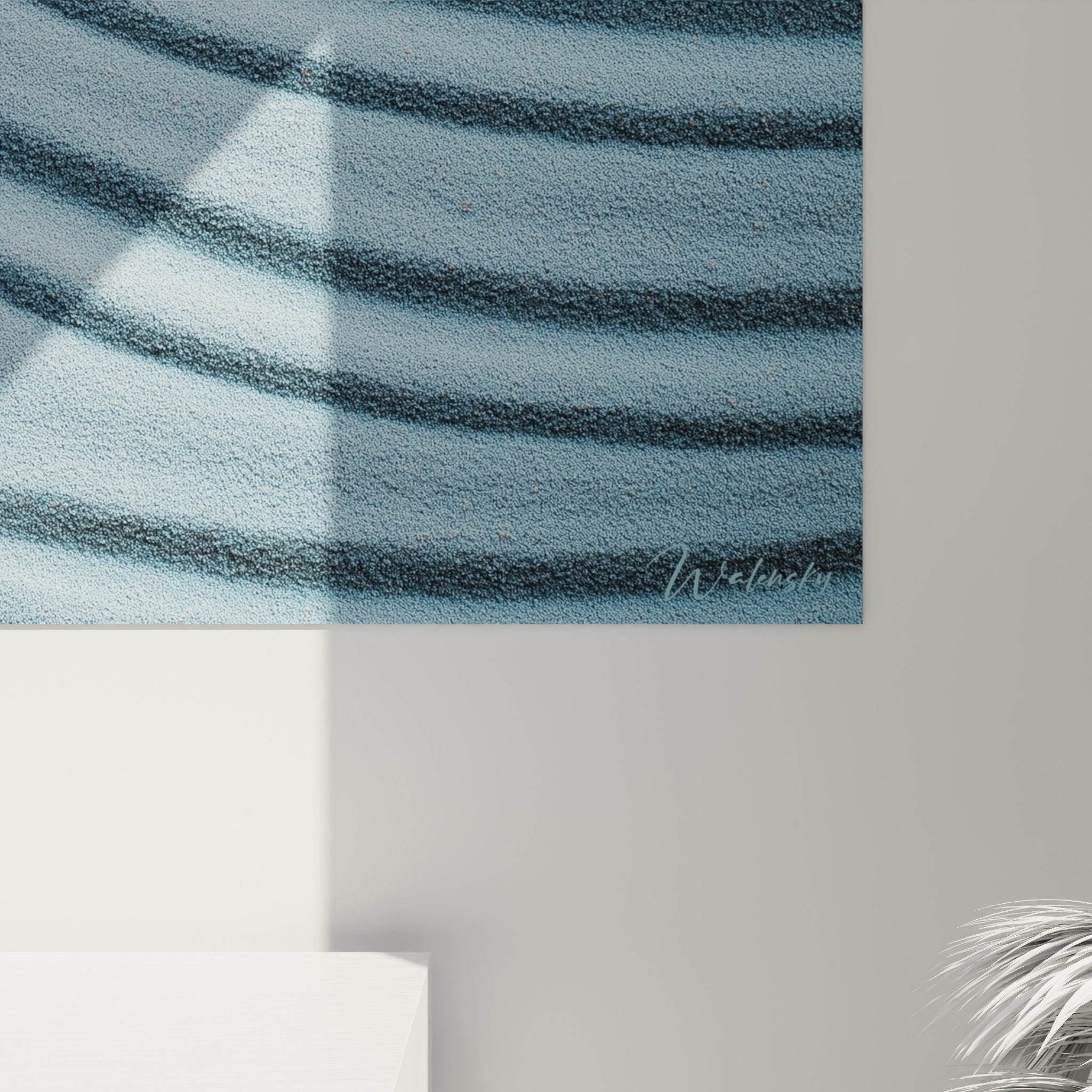 Vue ensemble tableau zen pierres equilibre sable ondule decoration murale style contemporain apaisant